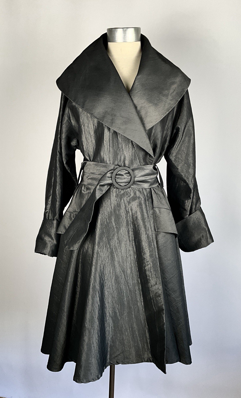 Vintage Early 1980’s Willi Smith WilliWear Taffeta Belted Hourglass Coat