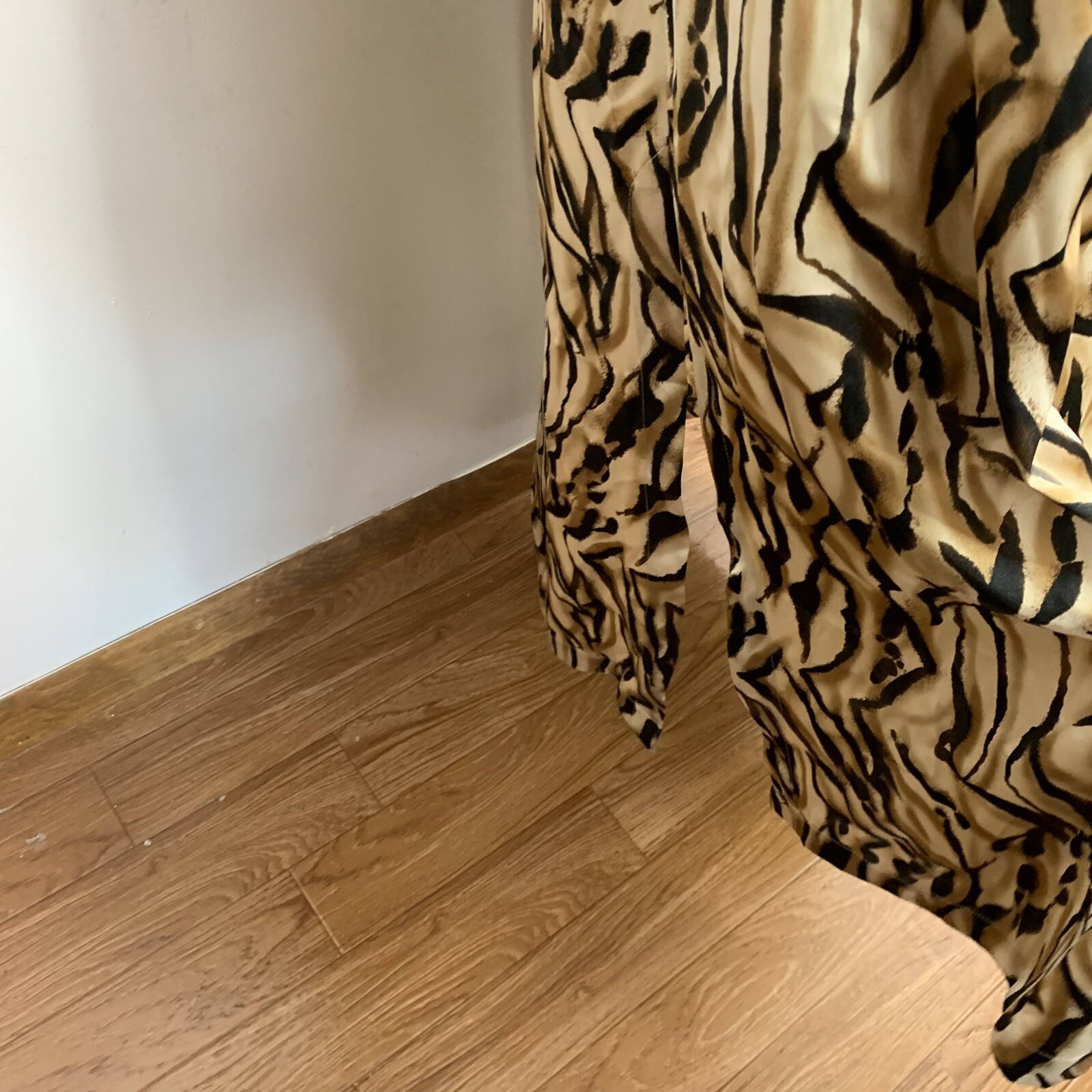 Valerie Stevens Animal Print Maxi Dress sz M Caftan Resort Glam VINTAGE BP34