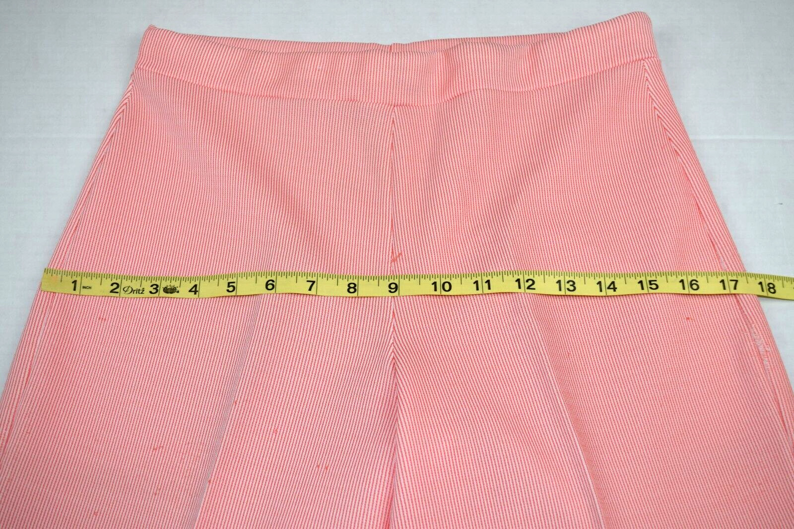 Vintage Top Pants Set Ecco Bay Size S/M 70s Red White Candy Stripe Poly Made USA