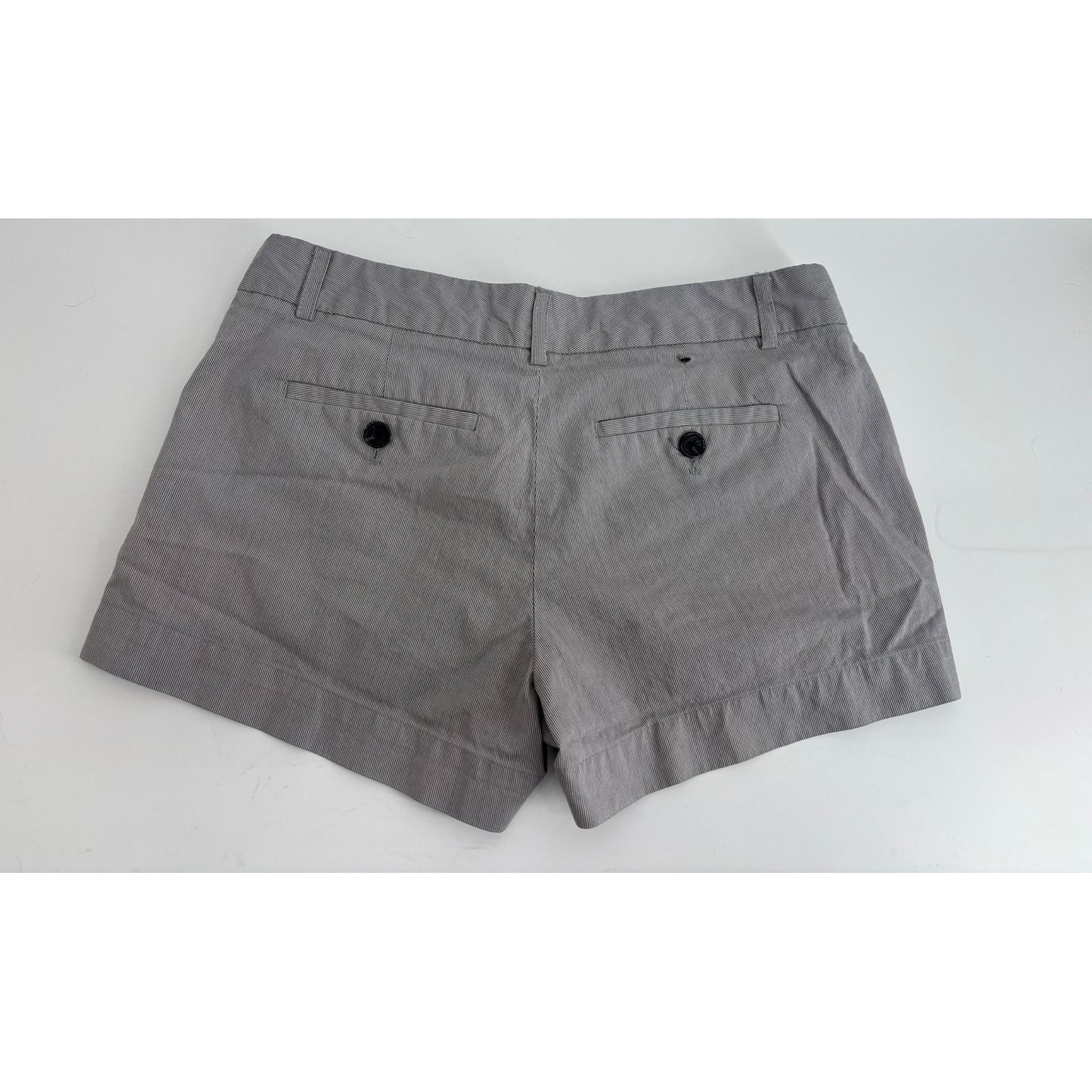 Banana Republic Petites Gray White Striped Cotton Shorts 0P Vintage 2011