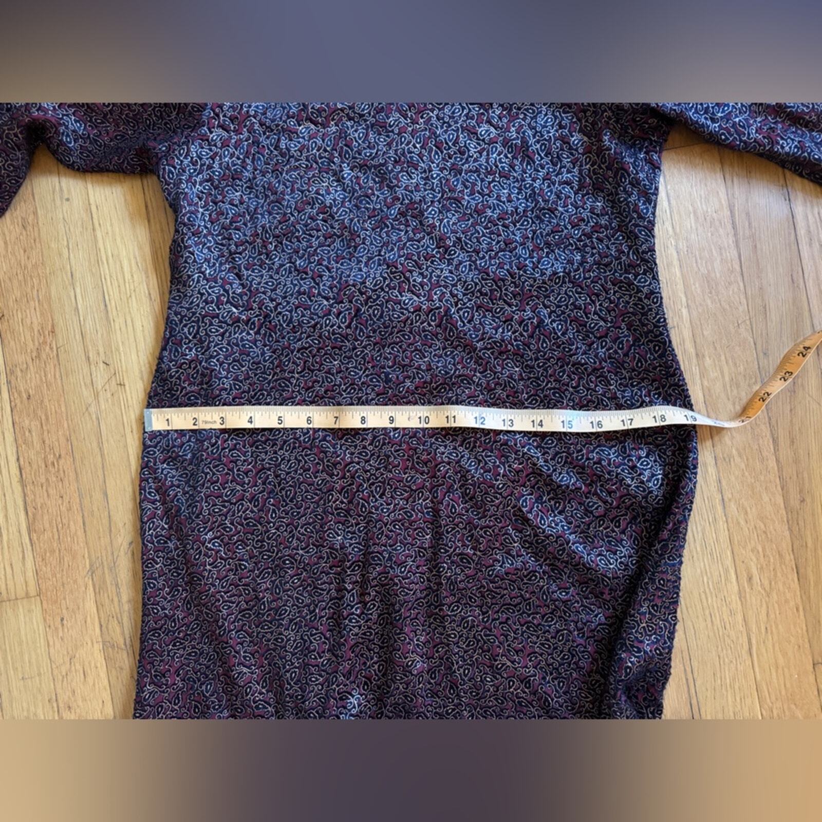 90s Vintage Red Gold and Black Velvet Burnout Dress