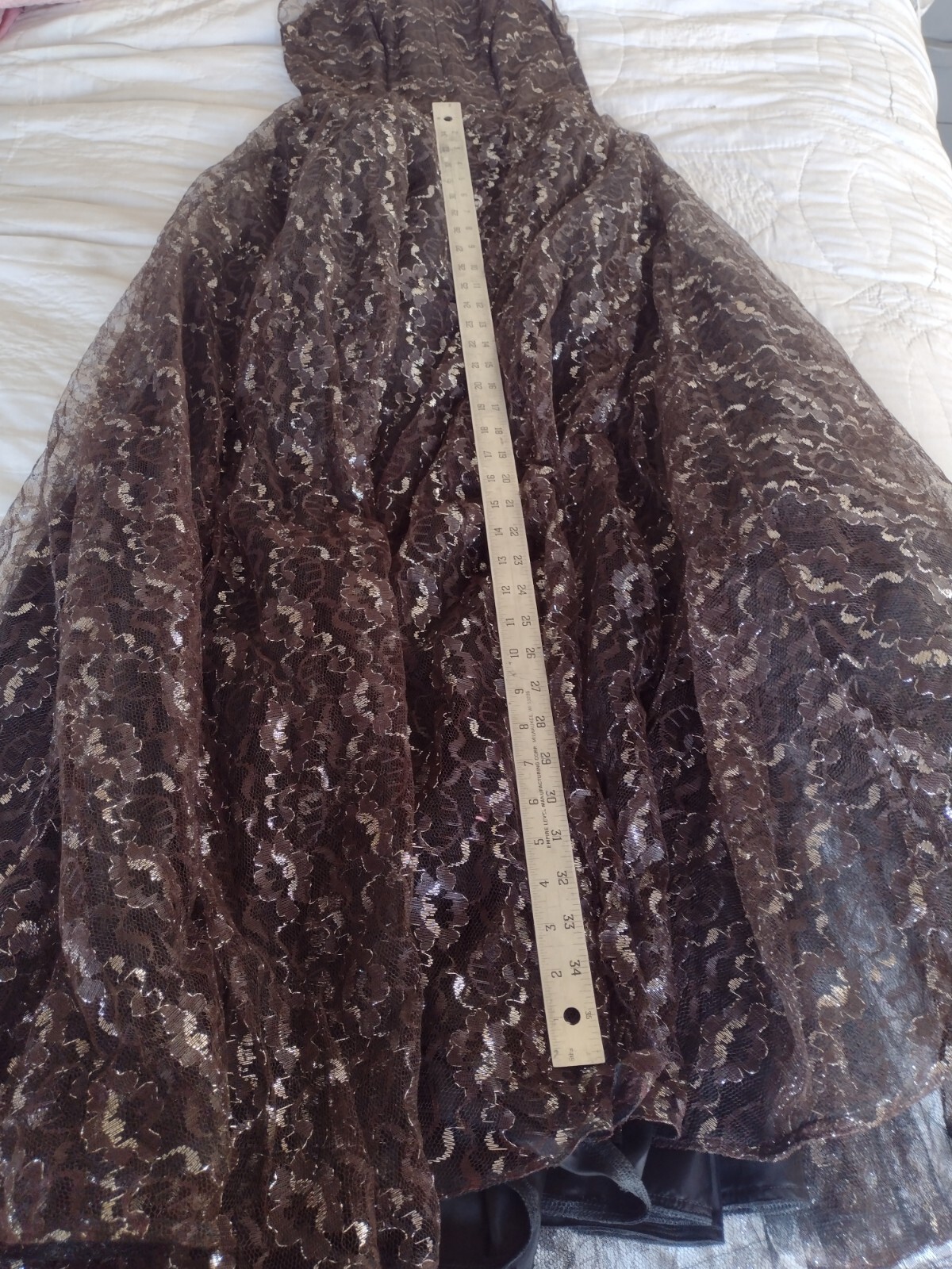 VTG 50s Lace Prom Dress Nip Waist Full Skirt Pinup Whimsigoth Mid Century 60s