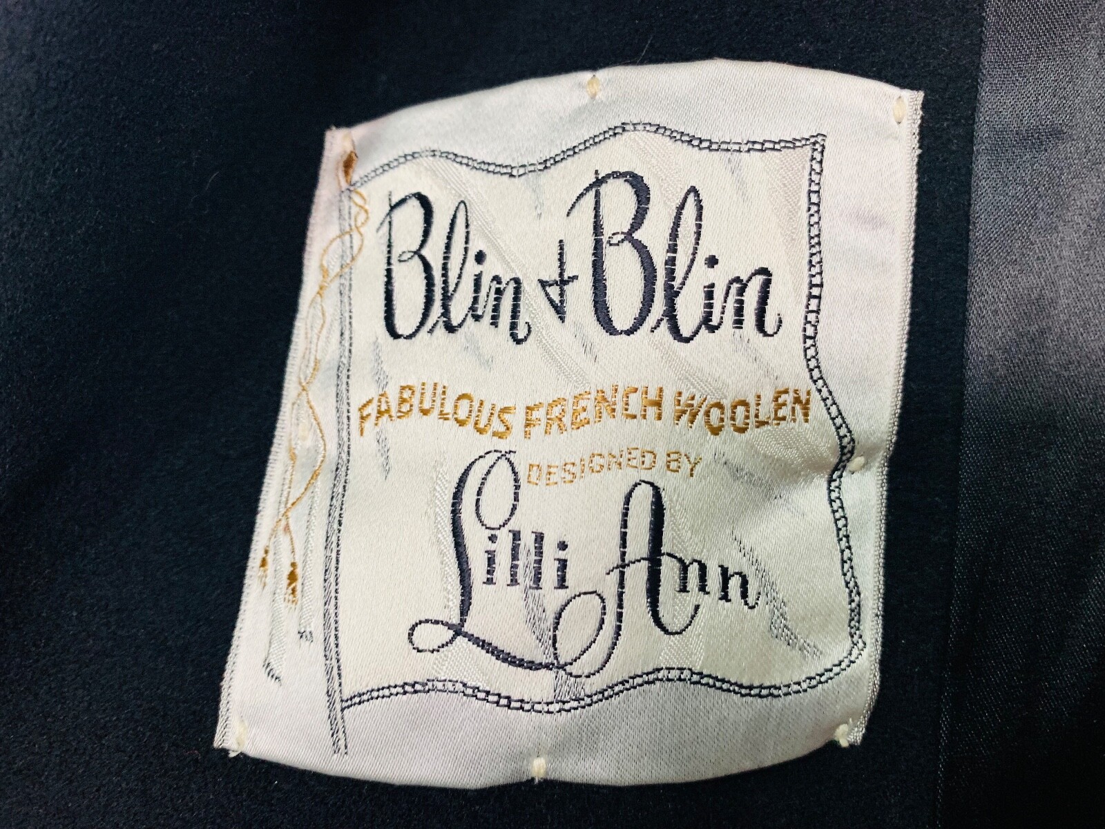 Vtg LILLI ANN Blin & Blin FABULOUS FRENCH WOOLEN SWING COAT Paris/San Francisco