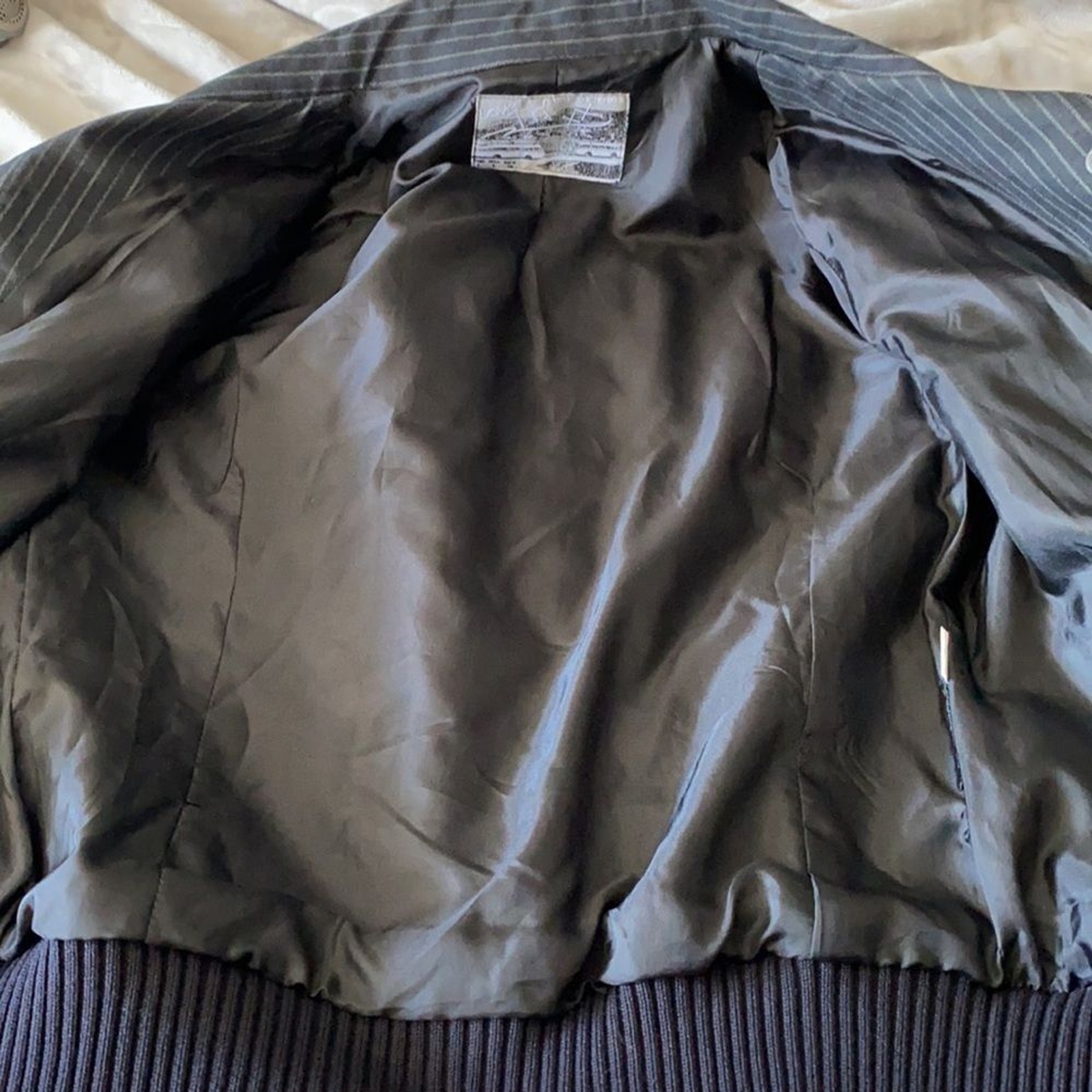 Black & grey zip up bomber jacket size Large