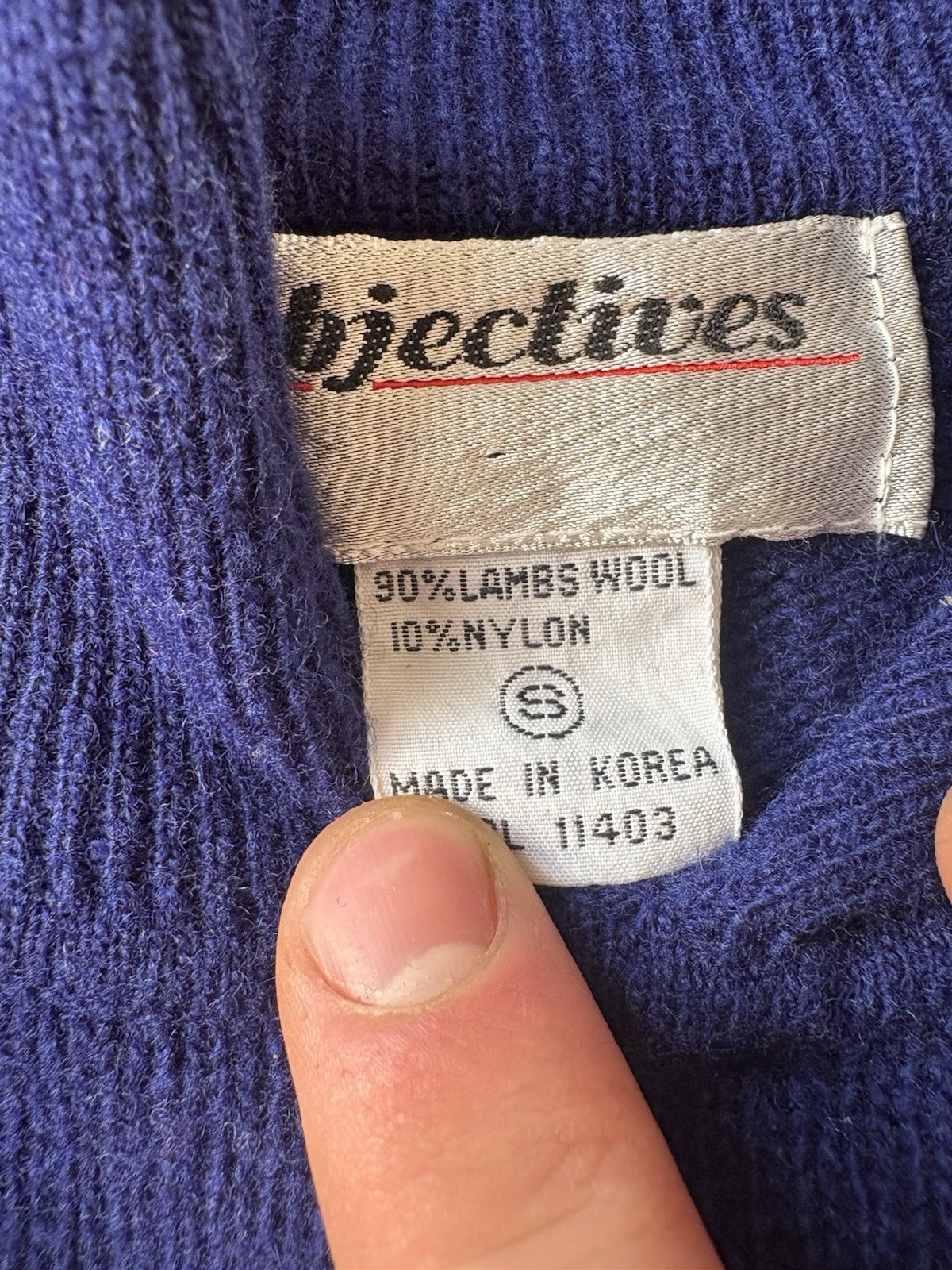 Objectives Dress Lambswool Blue White Women’s Size Small Vintage