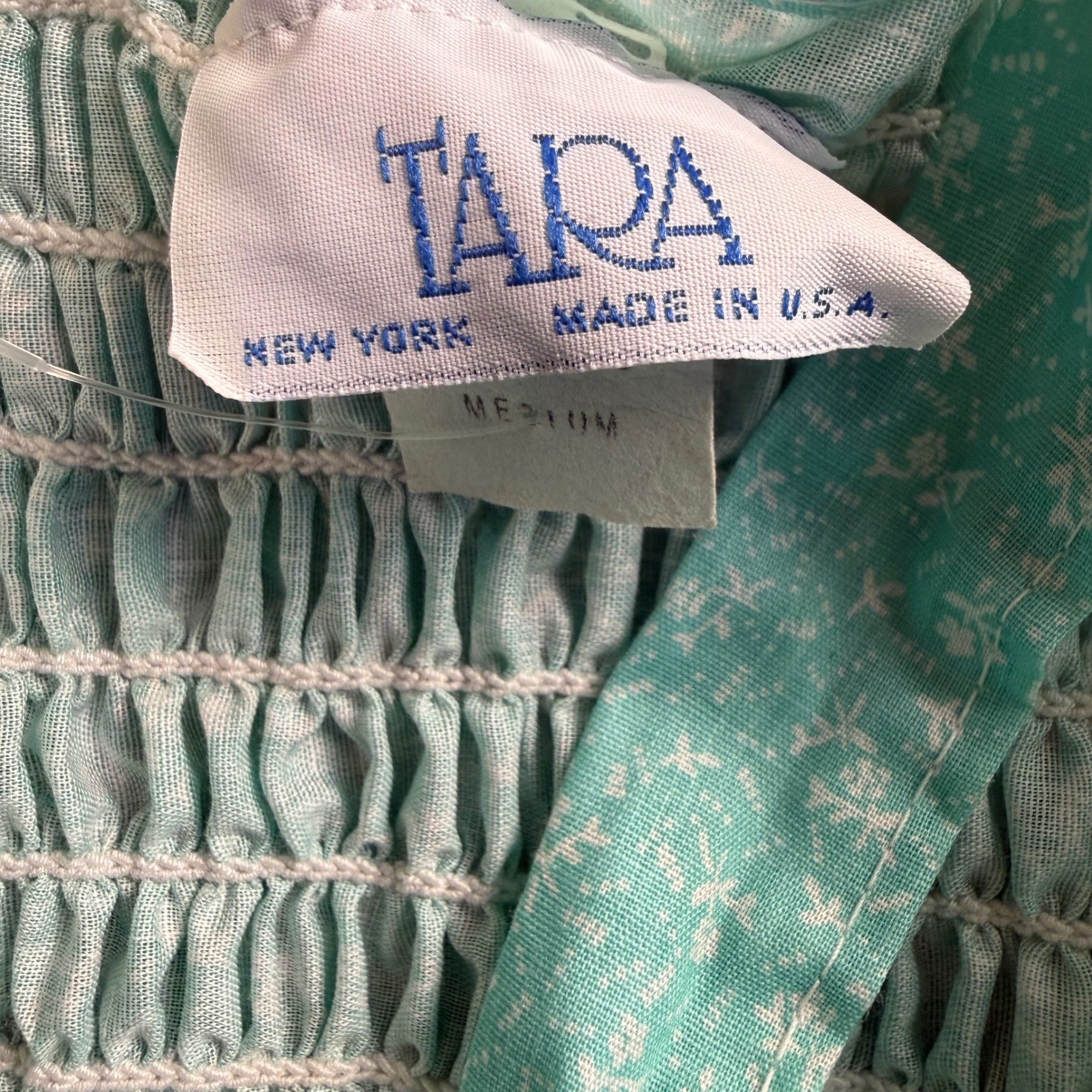 Tara Vintage USA 80s Floral Midi Dress Womens Medium Lace Prairie Cottagecore