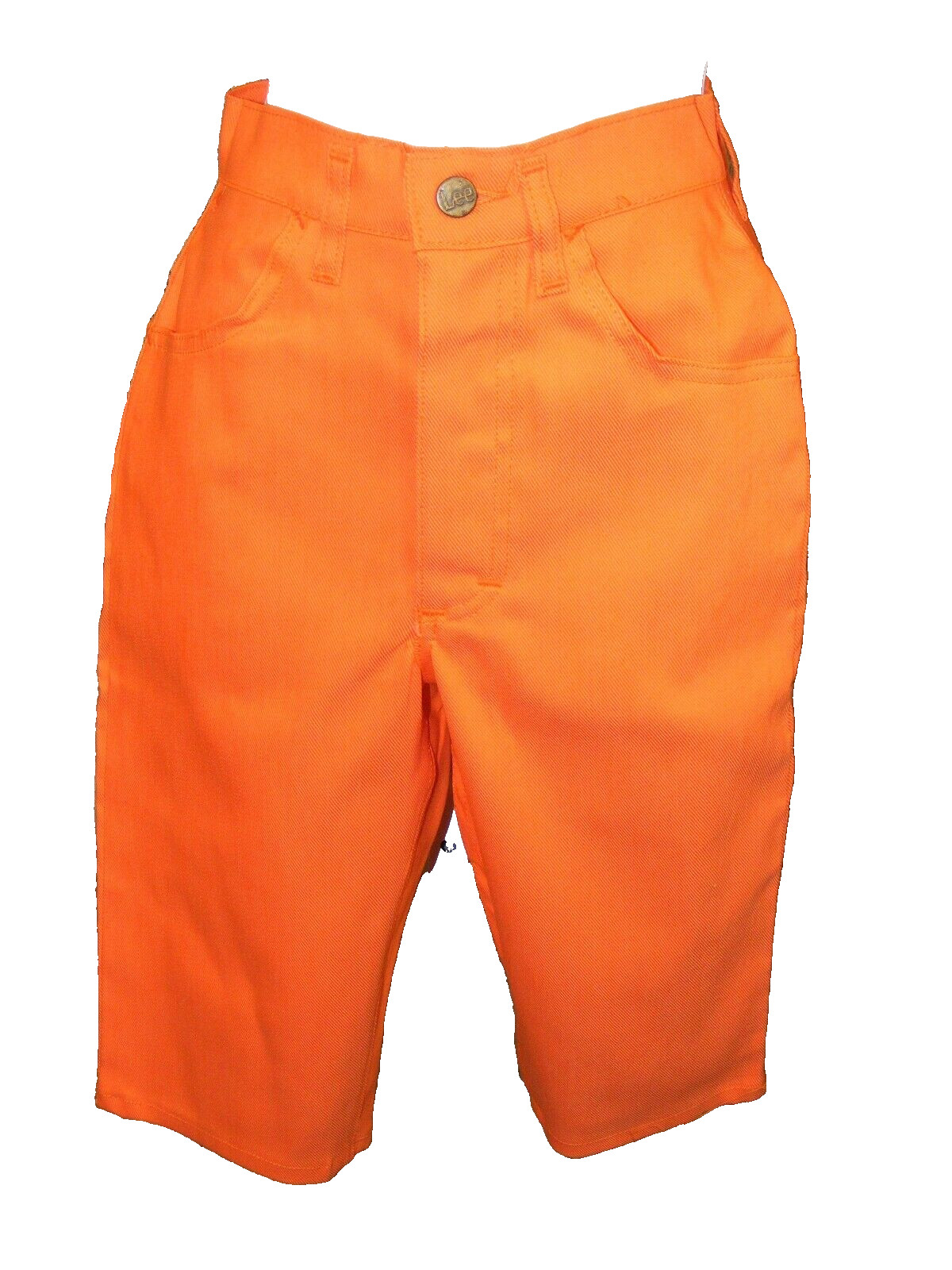 1960S LADY LEE DENIM SHORTS DEADSTOCK ORANGE STRETCH JEANS KNEE KNOCKERS 24 X 34