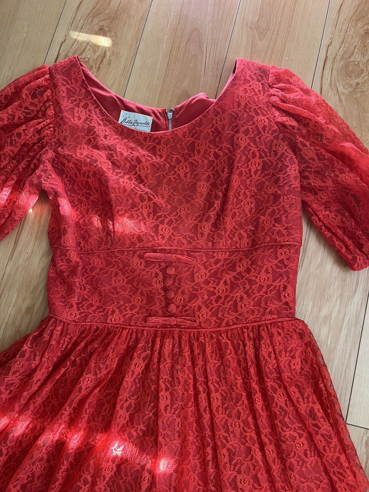 Debbie Reynolds Originals Red Lace Vintage Dress