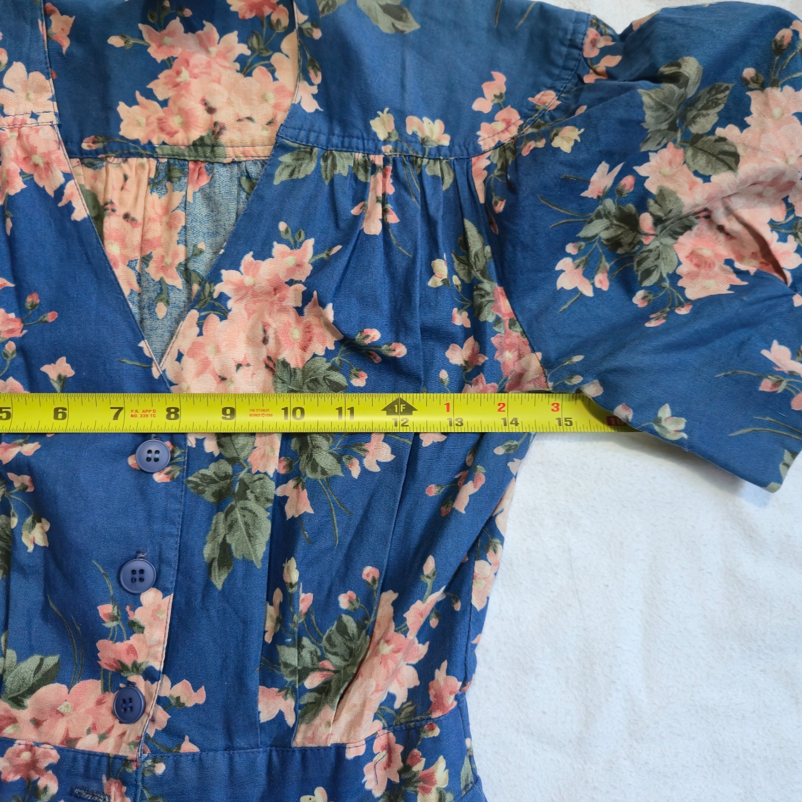 Vtg 90s Carol Anderson Petites Floral Midi Dress Pockets USA Cottagecore 2P
