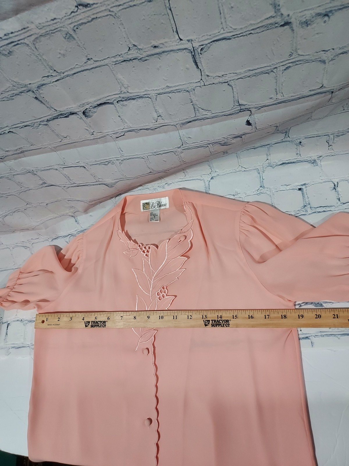Twee Vintage La Blouse Size 8 Antique 1980’s Lace Pale Pink Short Sleeve Top