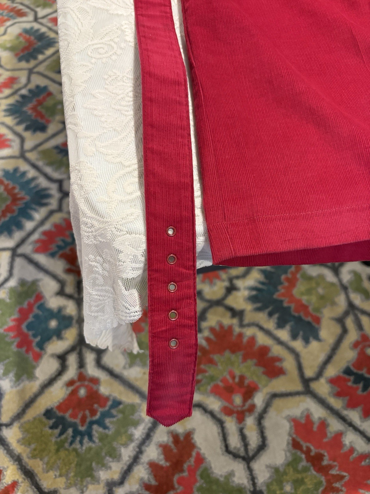 Vintage Andrew Harvey Corduroy Red Long-Sleeve Dress – NWT- Women’s Size 12