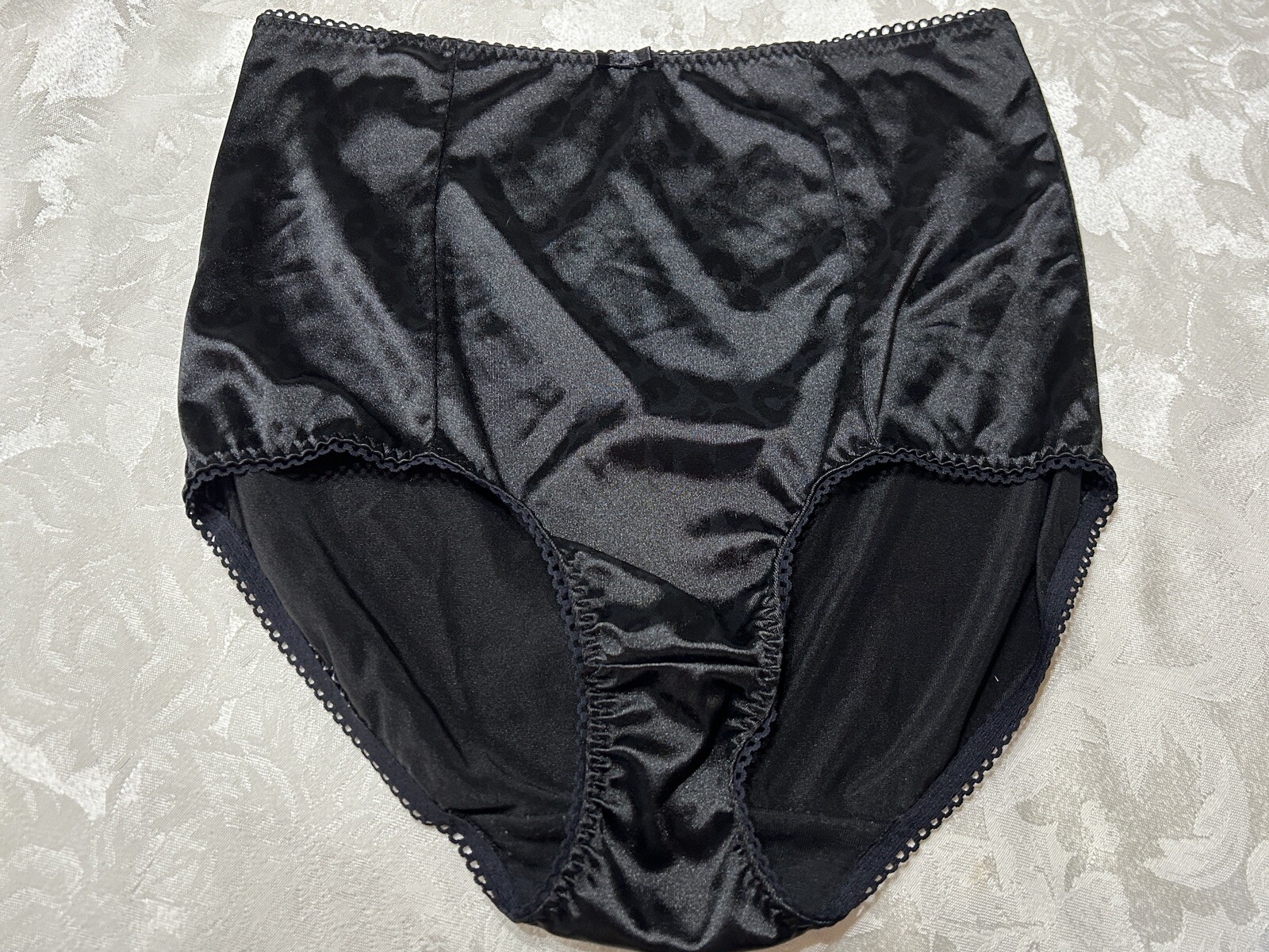 Vtg MARILYN MONROE 7159-49 Second Skin Satin 2X Black Leopard Panties #219