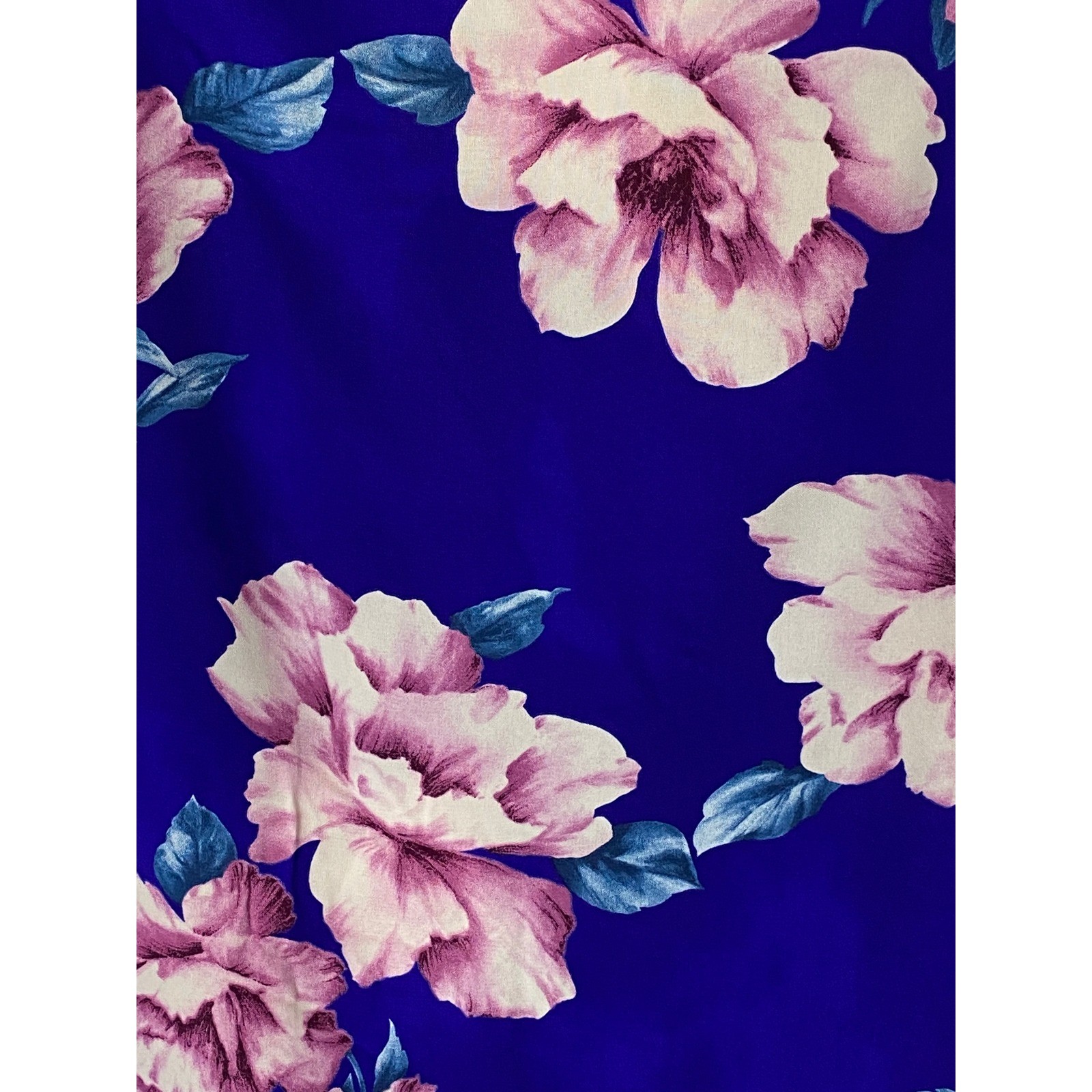 XS Blue Pink Floral Choker Neck Shift Dress V Neck Mini Cottagecore Coquette