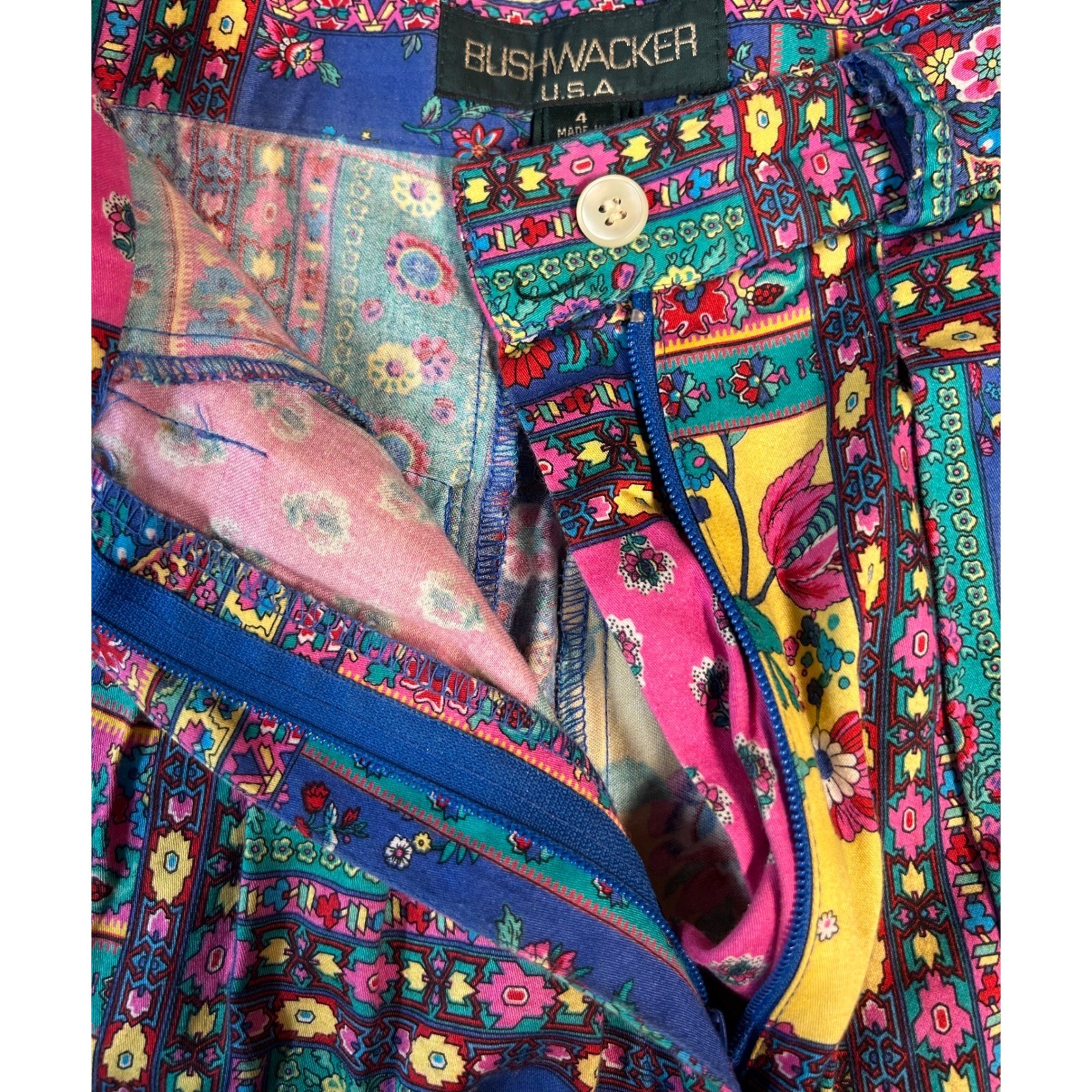 Bushwacker USA Vintage Patchwork Floral Shorts Multi Color Womens Size 4
