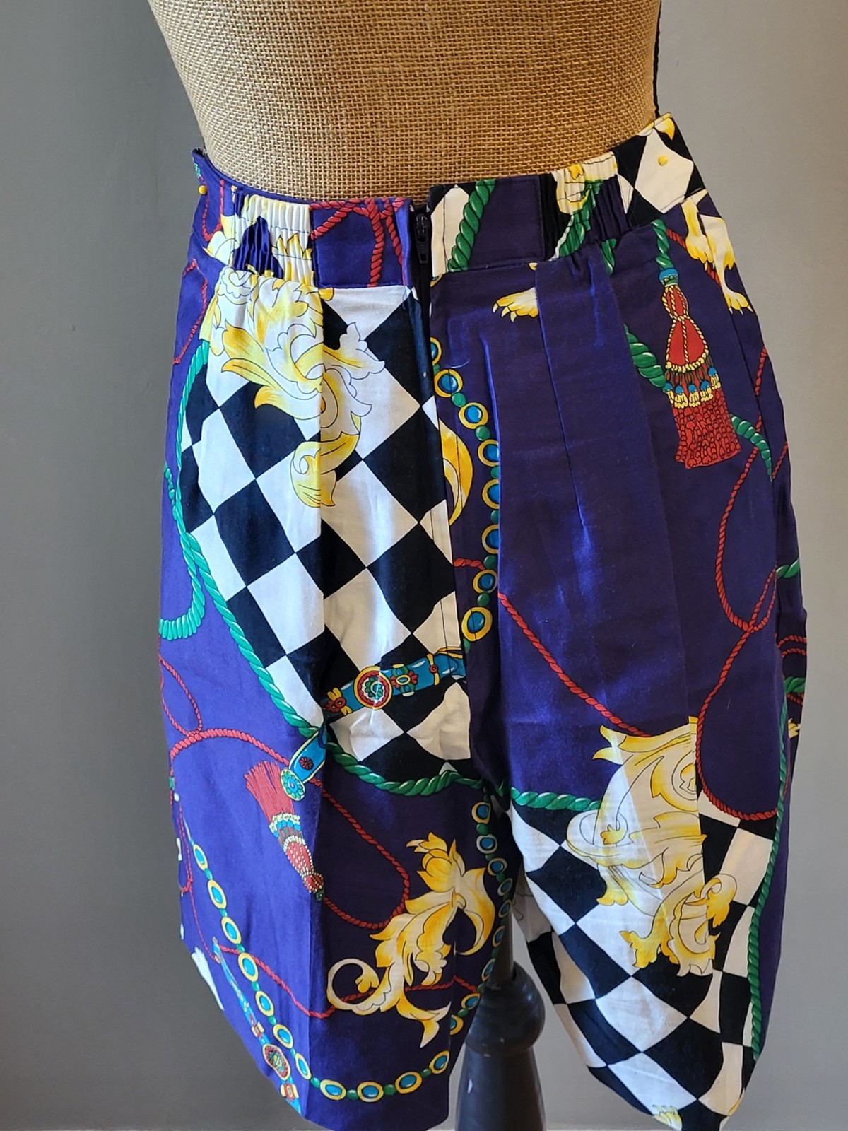 Alexander Campbell Vintage 80s Size 6 Cotton Dress Short Set Purple