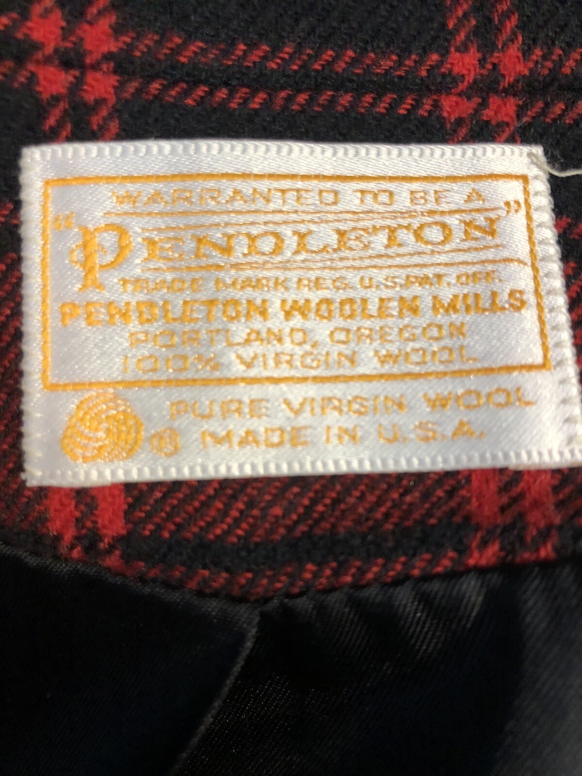 VINTAGE PENDLETON SKIRT SUIT 100% WOOL RED BLACK PLAID SKIRT 6 JACKET 8