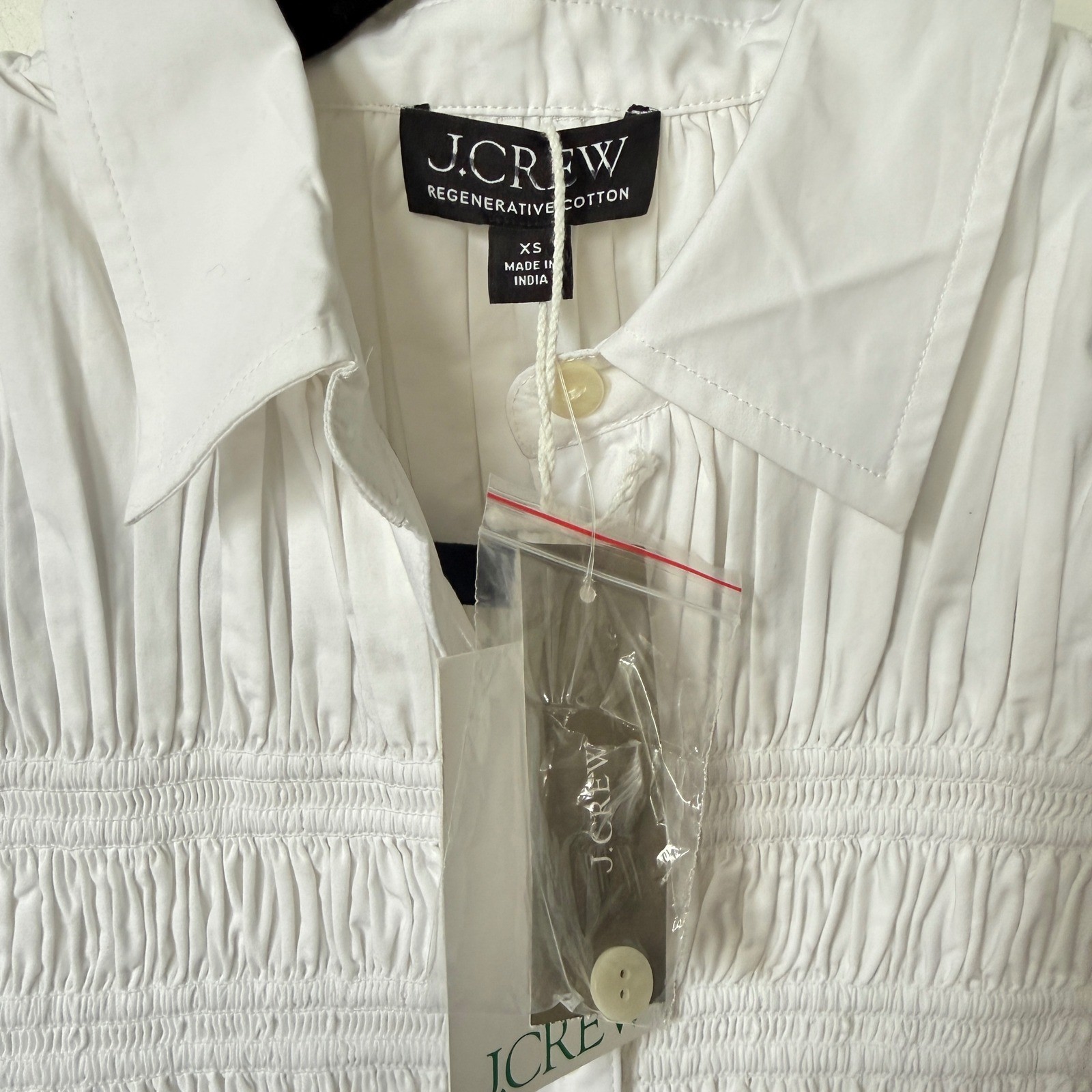 J CREW Elsie shirt-dress in cotton poplin white NWT size XS