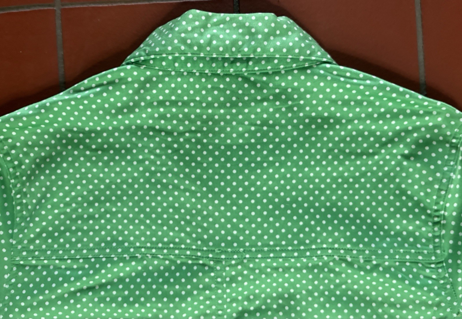Vintage 80s 90s Blast Zip Up Bomber Jacket Green Polka Dot Petite Small