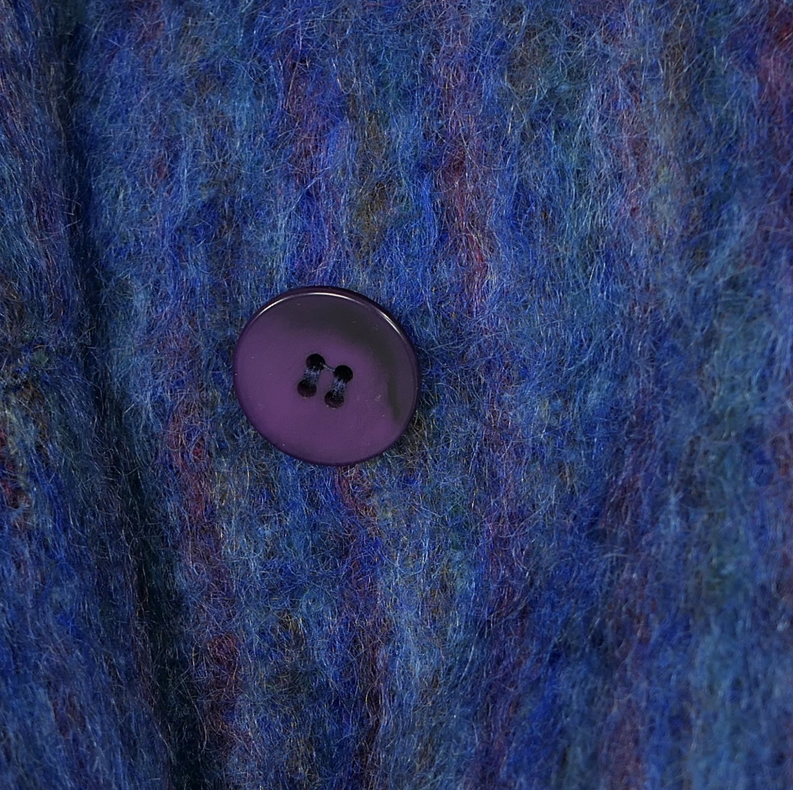 VTG Emily Wetherby Mohair Long Coat Women’s 10 ~ Blue /Purple Fuzzy Cozy USA 60s