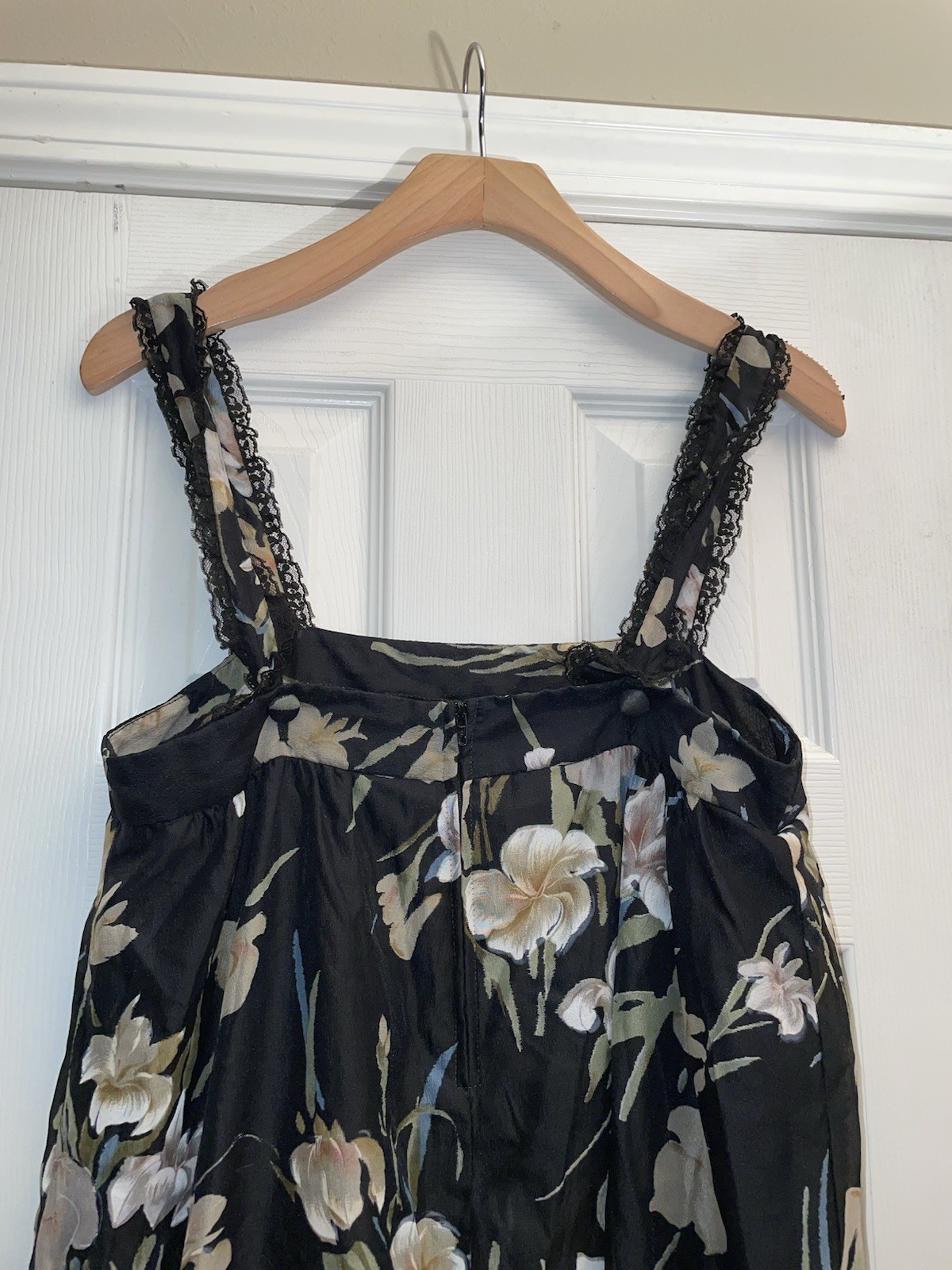 Vintage Liberty House By Lilia Honolulu Maxi Black Floral Size 9-10 Polyester