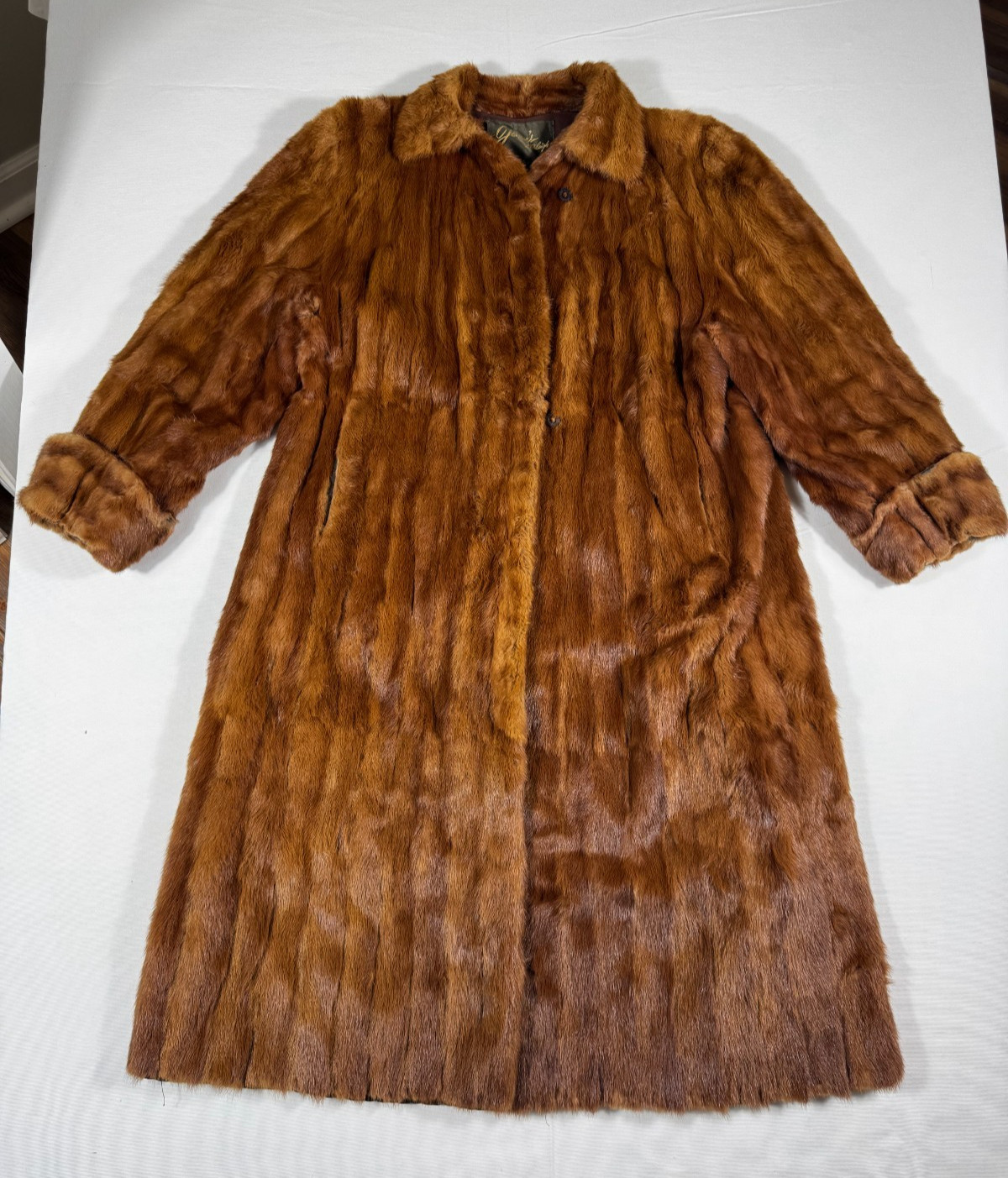 Vintage Joan’s of Raleigh Full Length Brown Mink Fur Coat Furrier Made