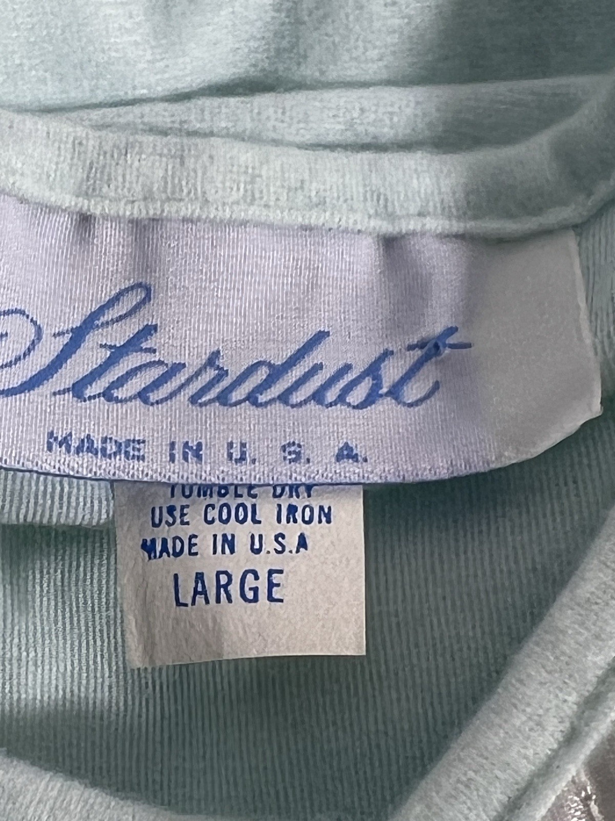 Vintage Stardust 2 Piece Pajama Set Med Aquamarine Nylon Romantic