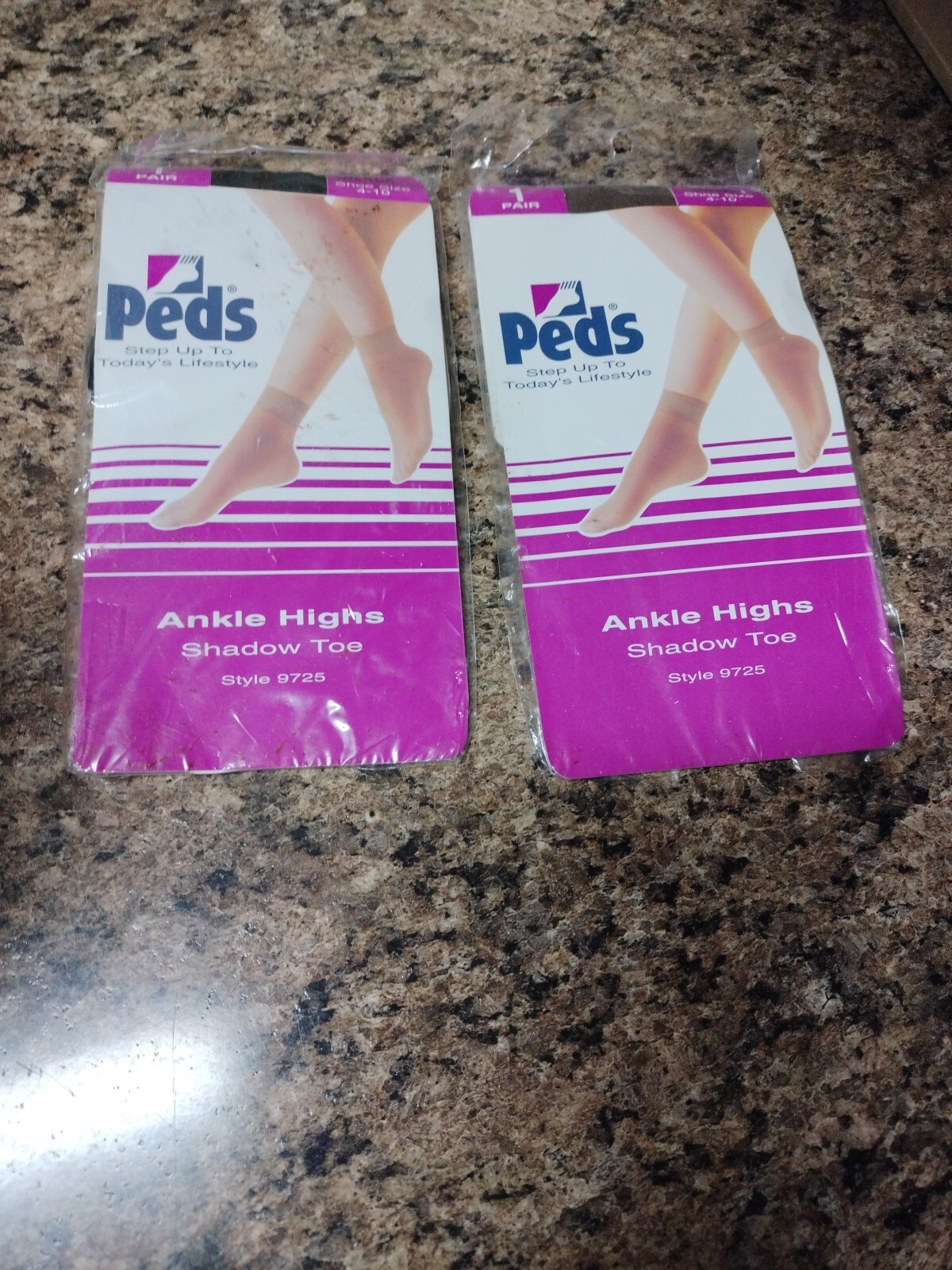 Vintage Peds Hosiery Foot Covers New 4-10 Color Black & Coffee Style # 9725