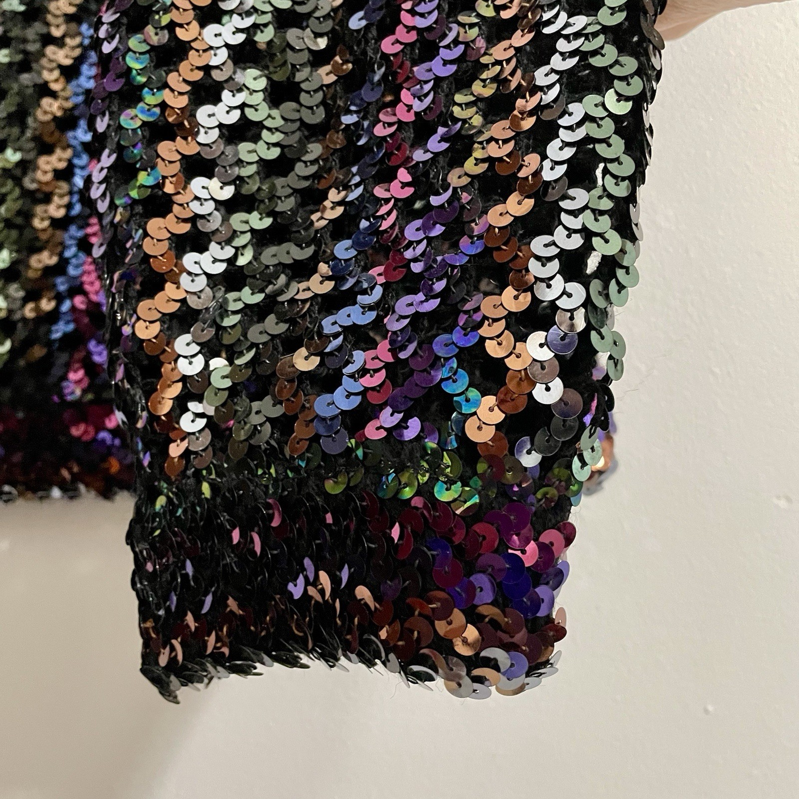 Vintage Three Flaggs Purple Sequined Cardigan Jacket Size See Photos Long Sleeve