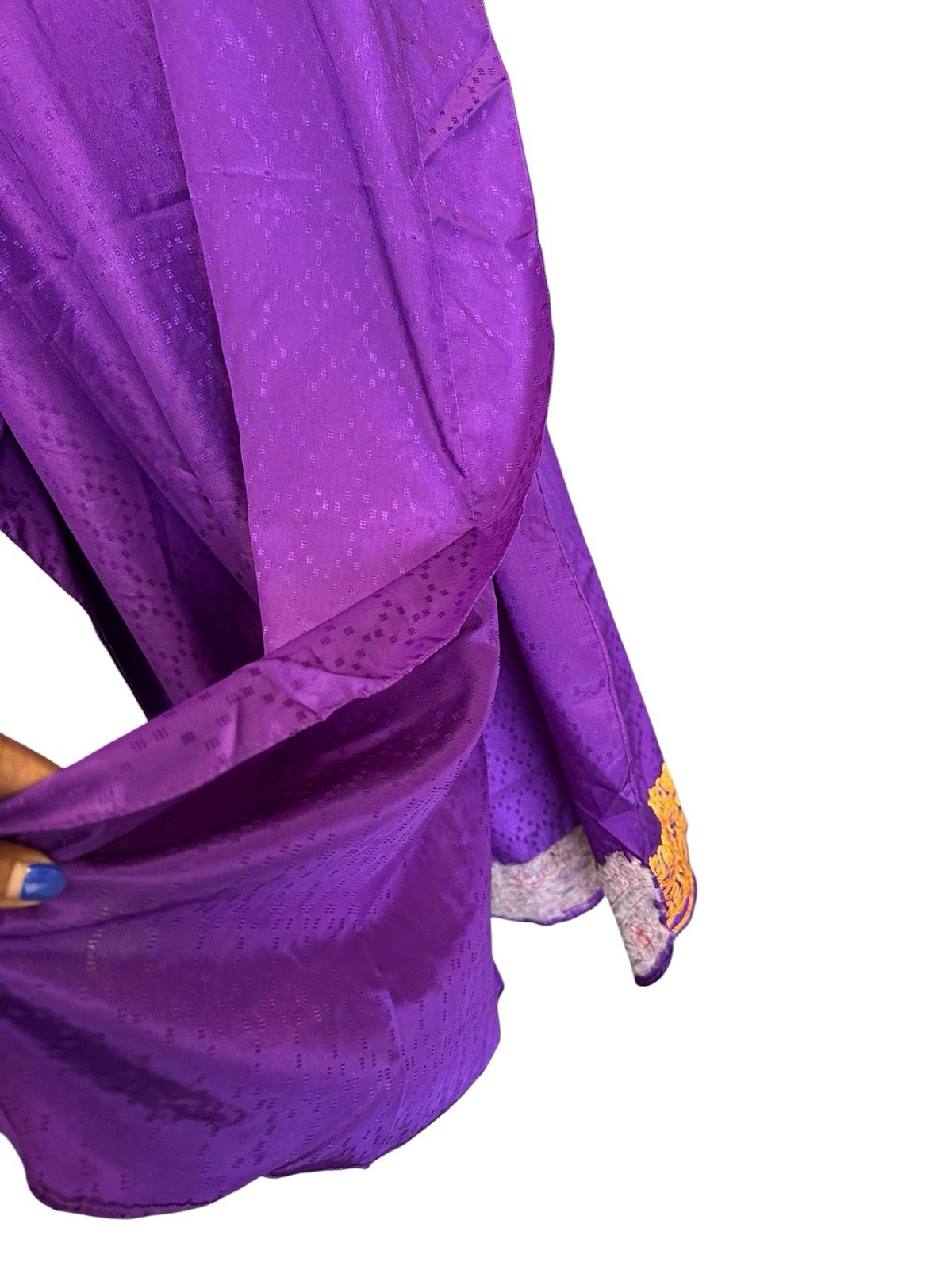 80s PURPLE PLUS SIZE VINTAGE DRESS JEWELED GOLD METALLIC