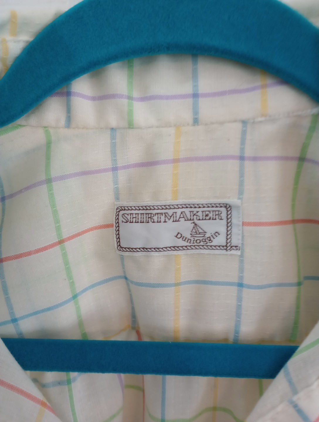Vintage 80s Shirtmaker By Dunloggin Window pain Colorfully Patterned Dress, Size