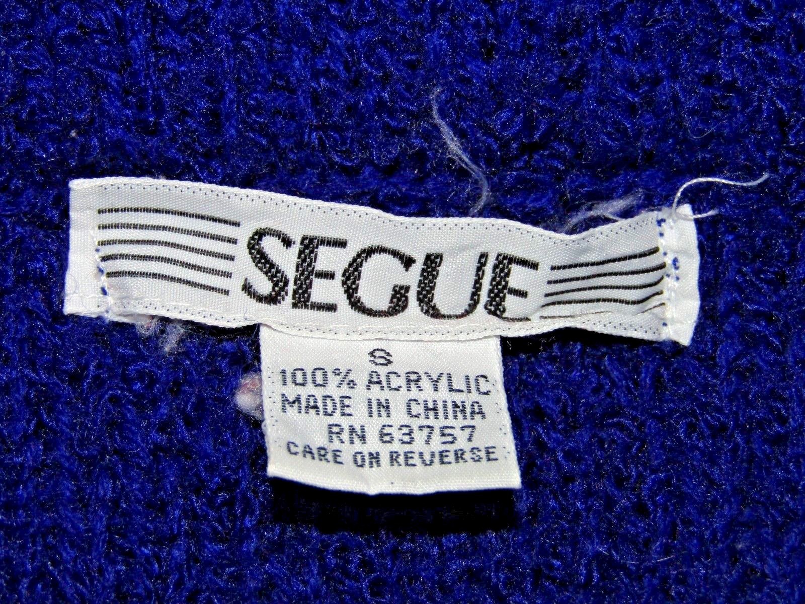 Vintage Segue Royal Blue Heavy Cardigan Sweater Button-Up & Pockets Size Small