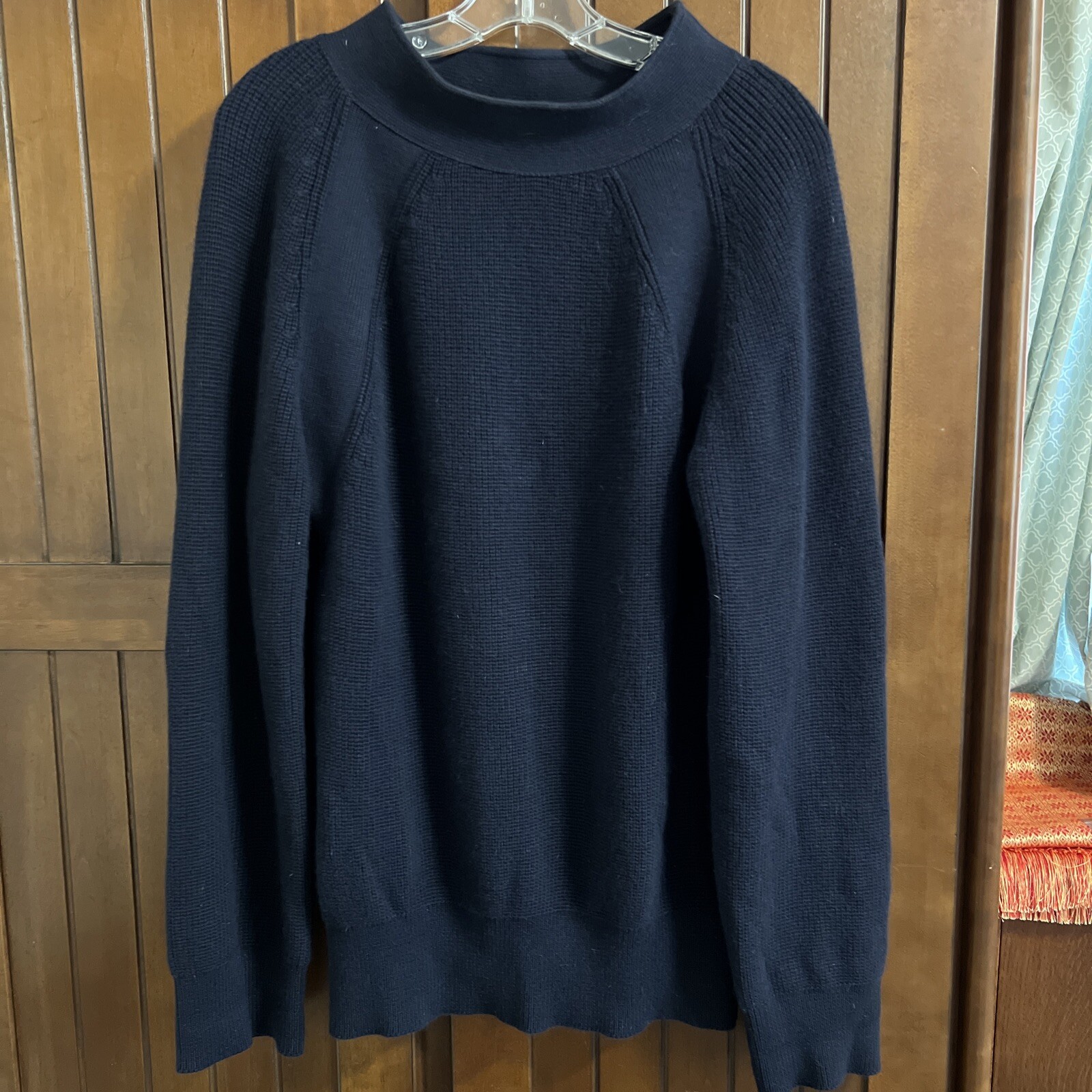 Vintage Issey Miyake 80’s oversized womens Angora / Cotton navy sweater Size S/M