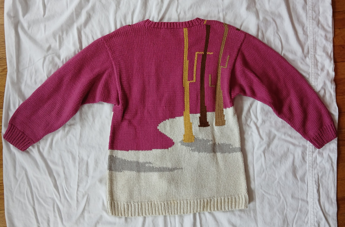 Vintage Raquel’s Collection 3D Ice Skating Scene Sweater Size L Handmade in Peru