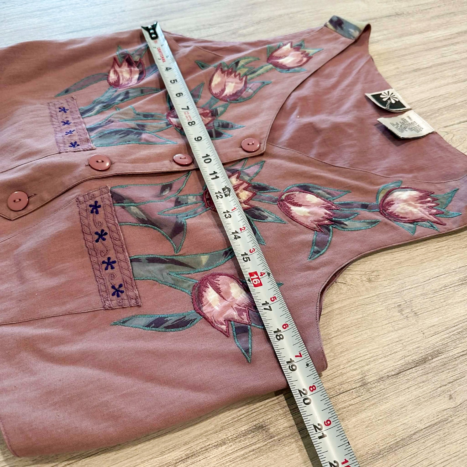Vintage Phool 2 Piece Set Women’s L Floral Tulip Vest Skirt Boho Hippie Y2K Sz L