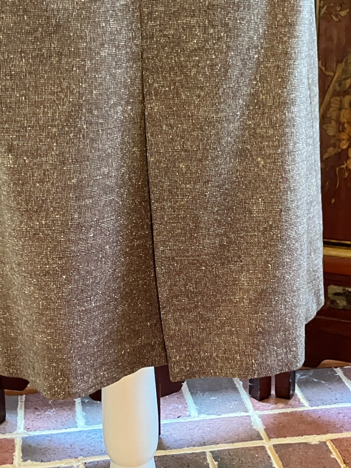 1940s Littler of Seattle Designer Tweed Suit Jacket & Skirt Brown Velvet Collar