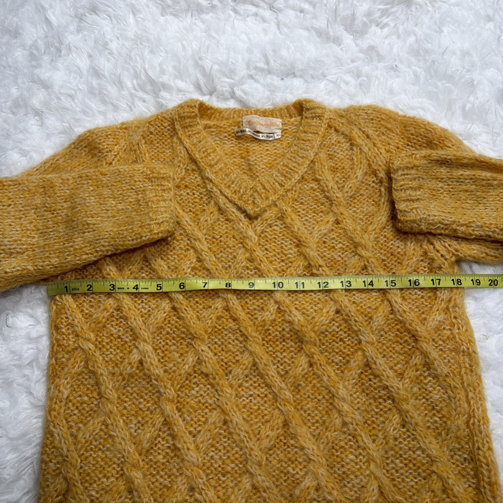 Rare! Vintage 1950’s Montgomery Ward Sweater Wool Mohair Argyle Thick Knit Italy