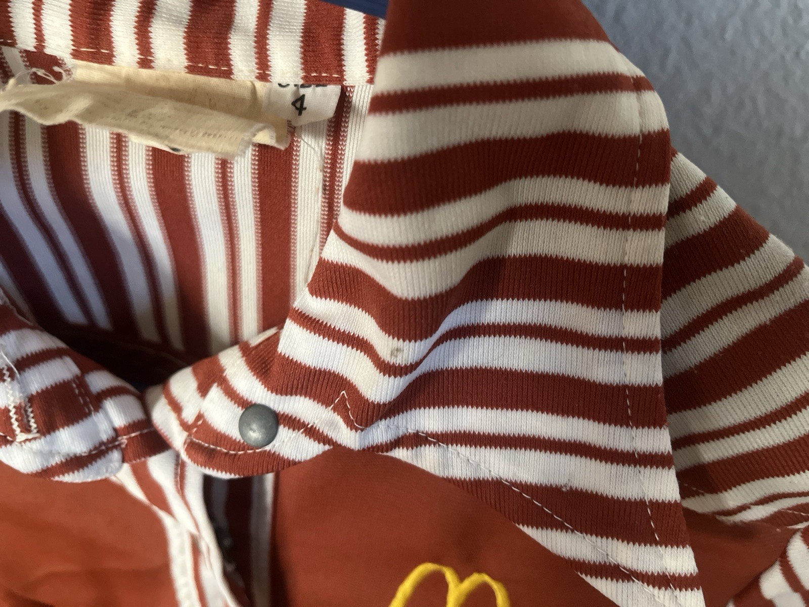 Vintage 70’s McDonald’s Uniform Dress Orange Restaurant Slacks Cap USED AS FOUND