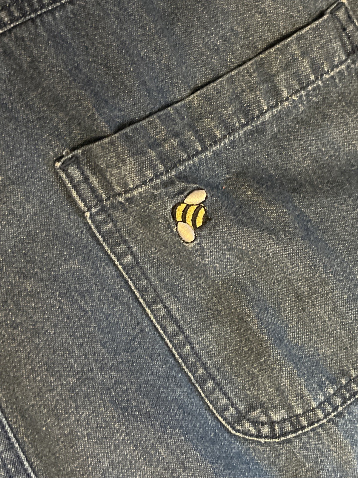 Mandal Bay Vintage 90s Denim Overalls XXL Applique Heart Hotdog Mustard Bee W
