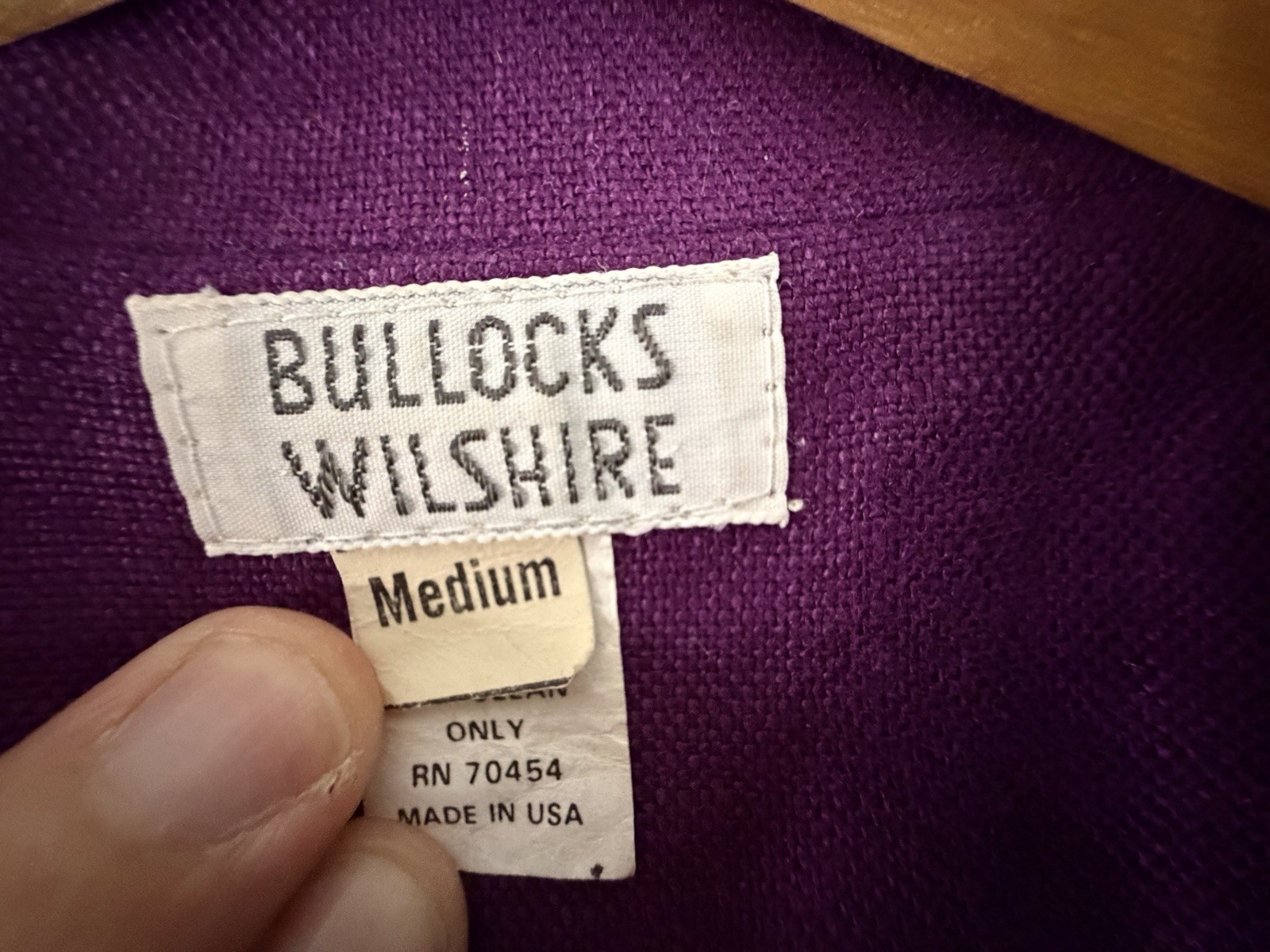 VTG 80s 90s BullocksWilshire Purple 100% Linen Pantsuit Set M 12 Power Suit Pads
