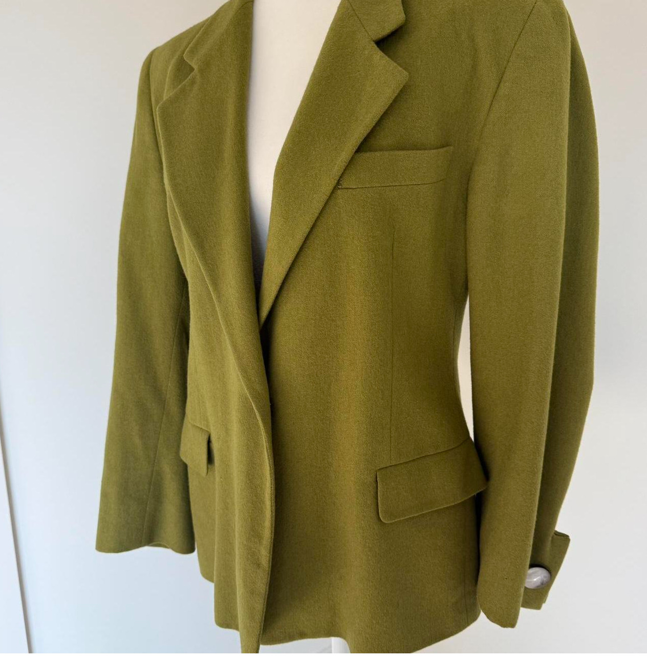 Italian Wool Blazer Green Womens Size 42 Tailored Vintage Umberto Gionocchietti