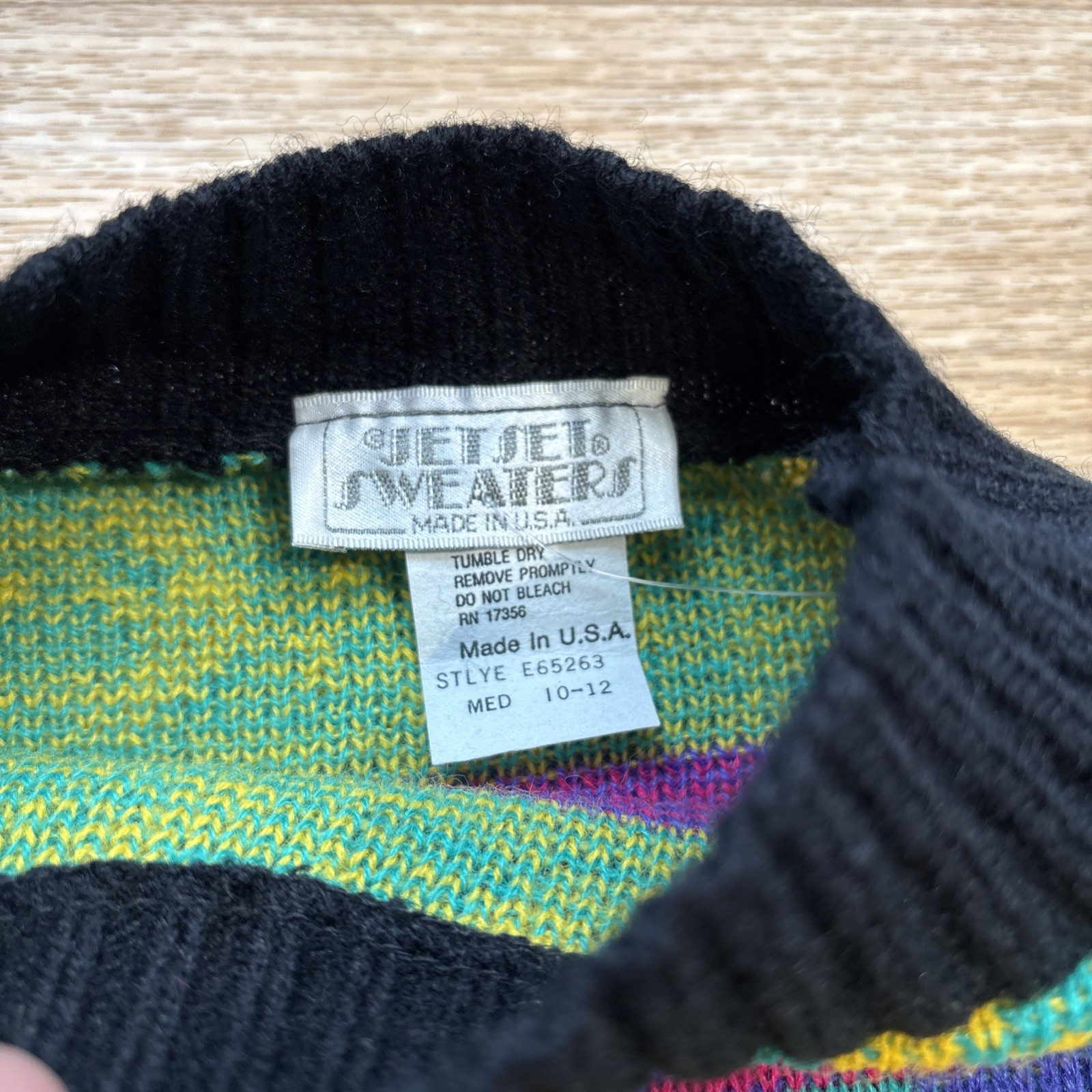 Deadstock Vintage Jet Set Sweaters Neon Knit Pullover Women’s M 80s 90s USA