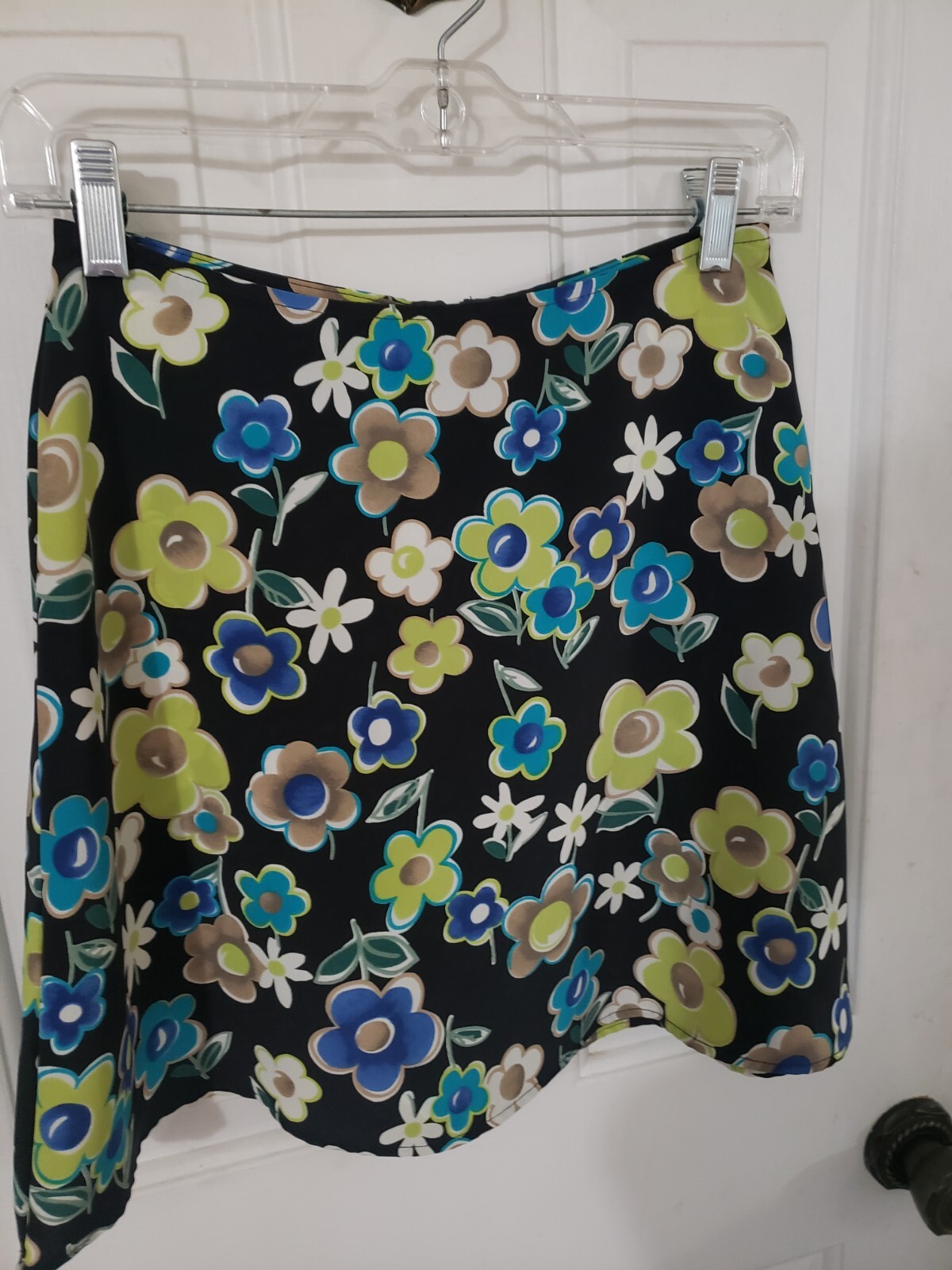 Vintage 90s Y2K Wrapper Sz 5/6 Floral Mini Skater Skirt Grunge High Rise Waist