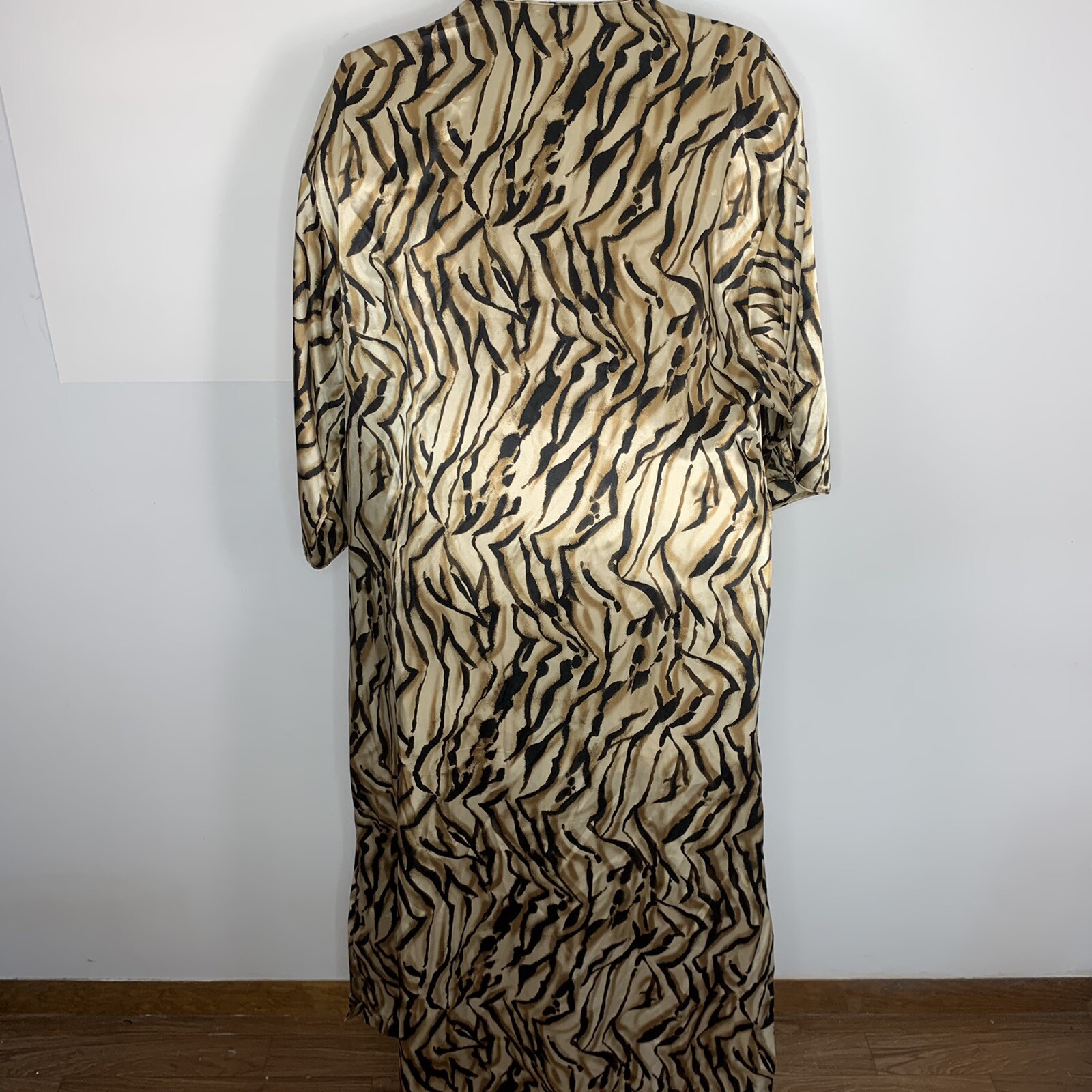 Valerie Stevens Animal Print Maxi Dress sz M Caftan Resort Glam VINTAGE BP34