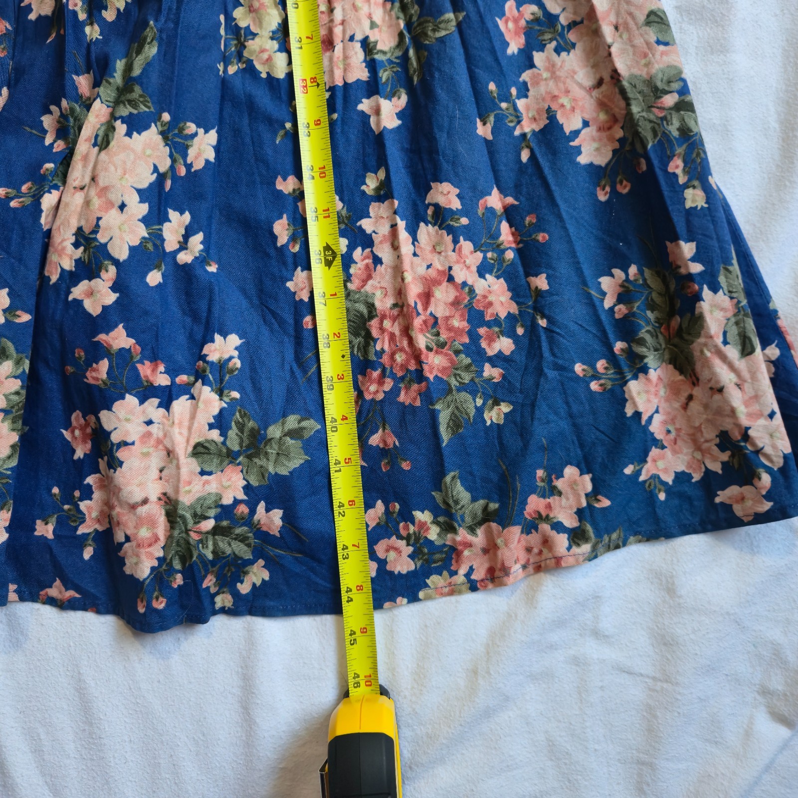 Vtg 90s Carol Anderson Petites Floral Midi Dress Pockets USA Cottagecore 2P