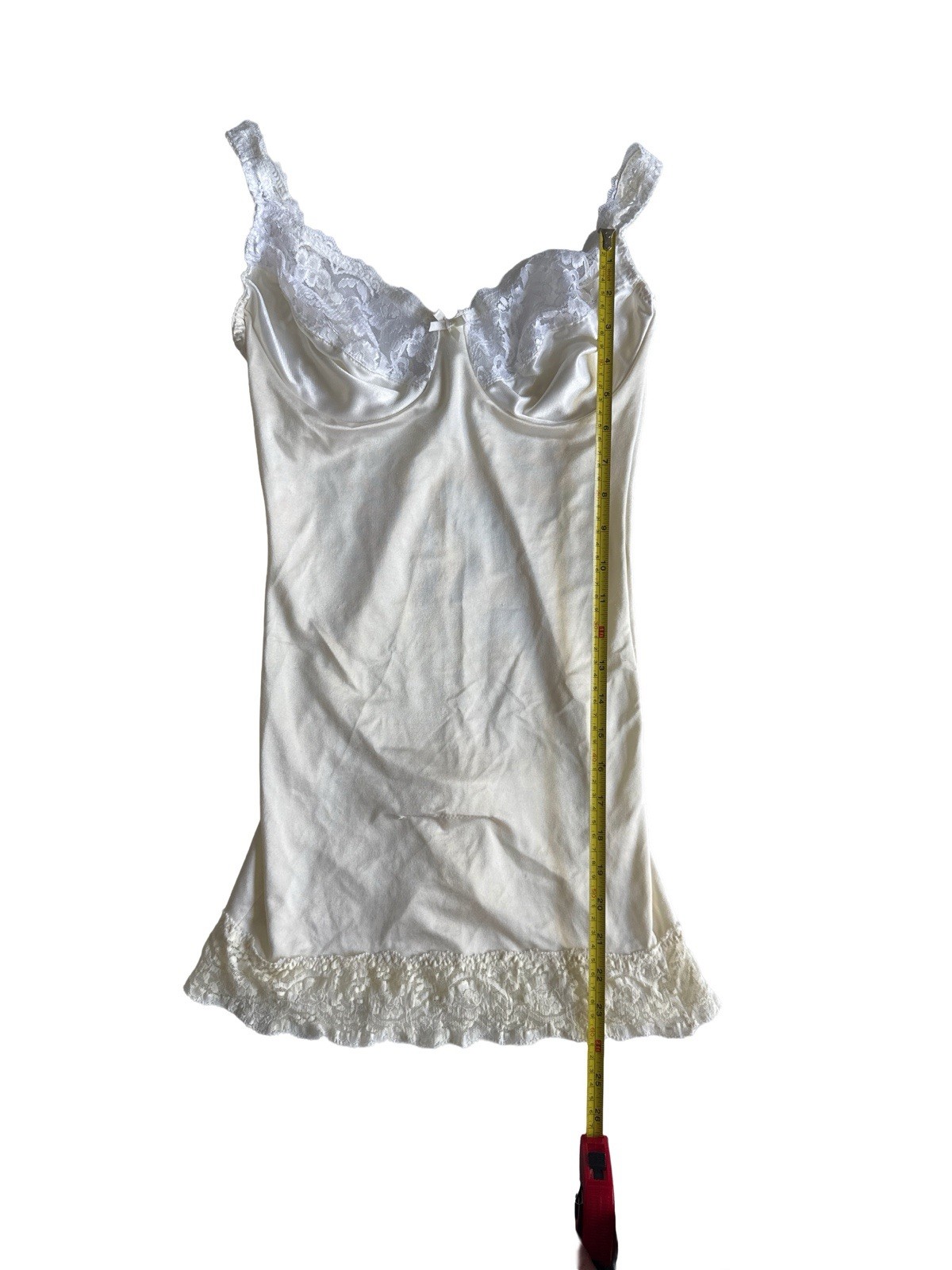 Vintage 90s Underwire Mini Dress Shapewear Bridal Bodysuit Lace Trim Romantic