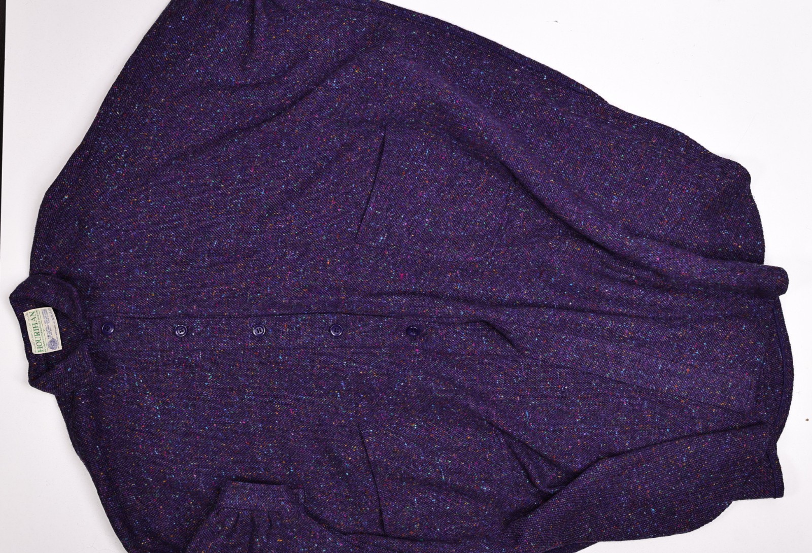 Jimmy Hourihan Donegal Tweed Ireland Purple Color Fleck Cape Small