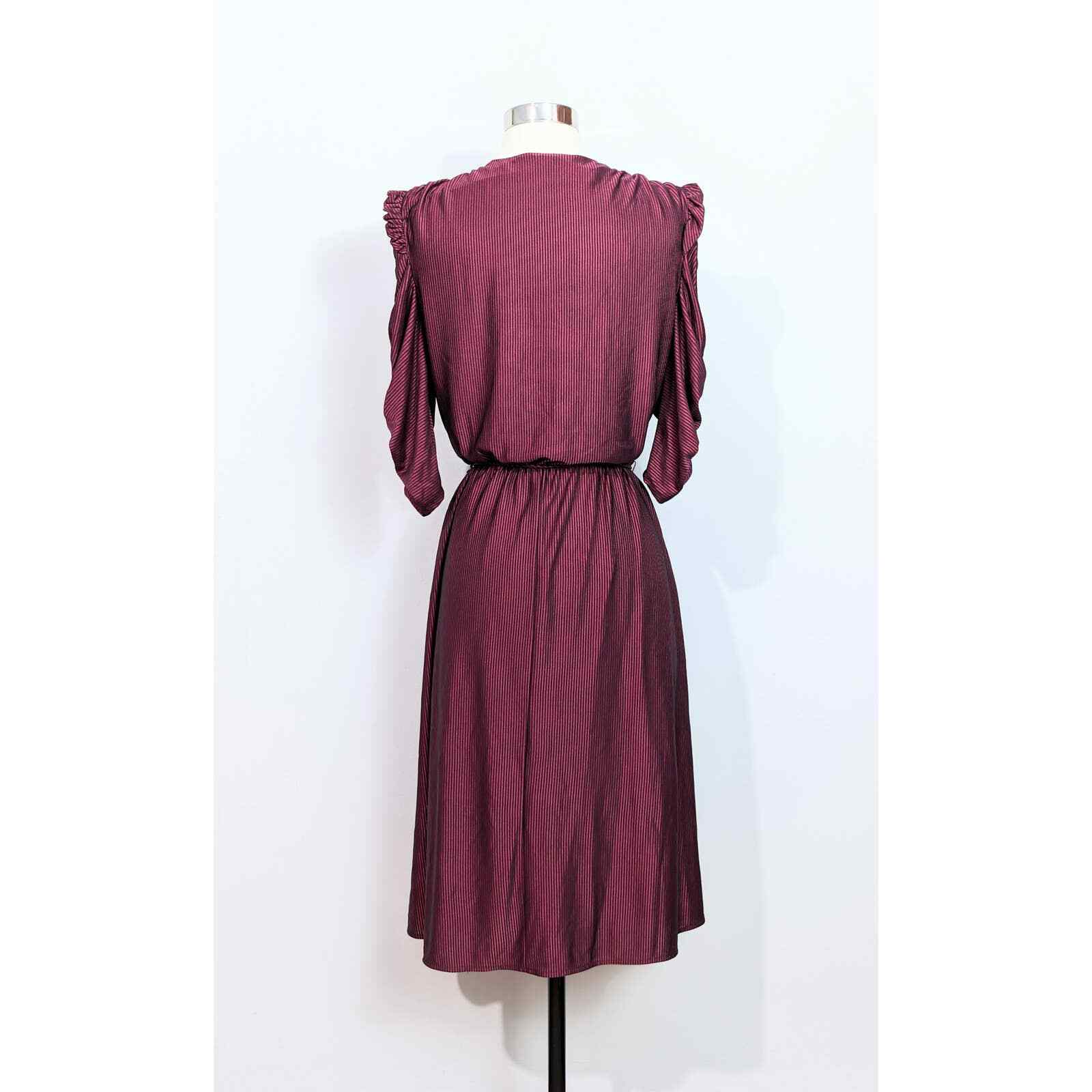 Diamond’s Run Red/Black Striped 80s Dress