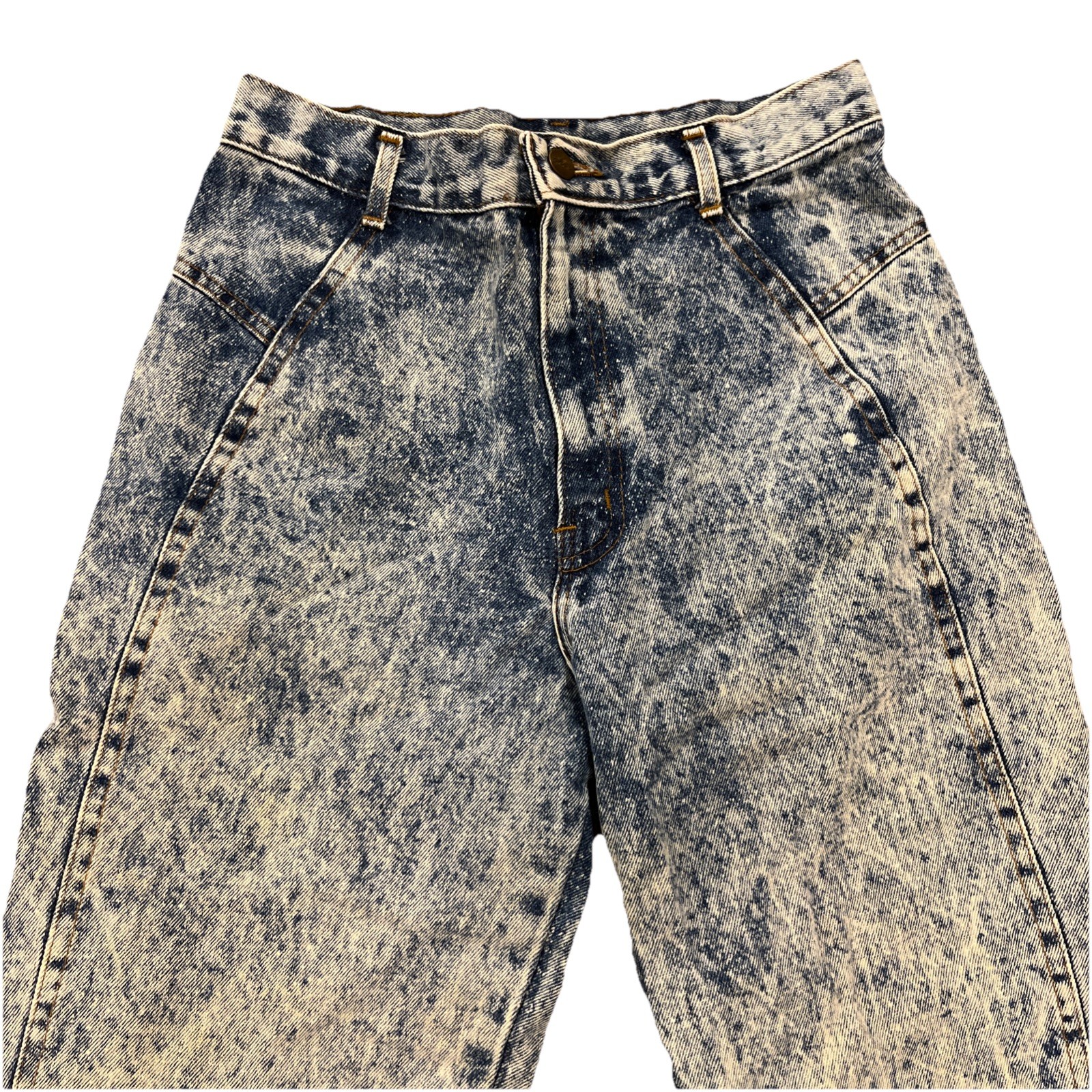 VTG 90s Acid Wash Denim Shorts Chic 15 Inch Inseam High Waist Jean Shorts S USA