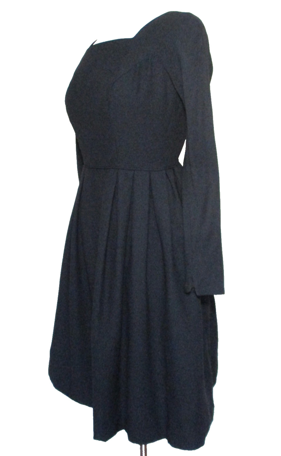 Vintage Stanton Jrs Dress XS/S Women Black Acetate/Polyester Long Sleeve