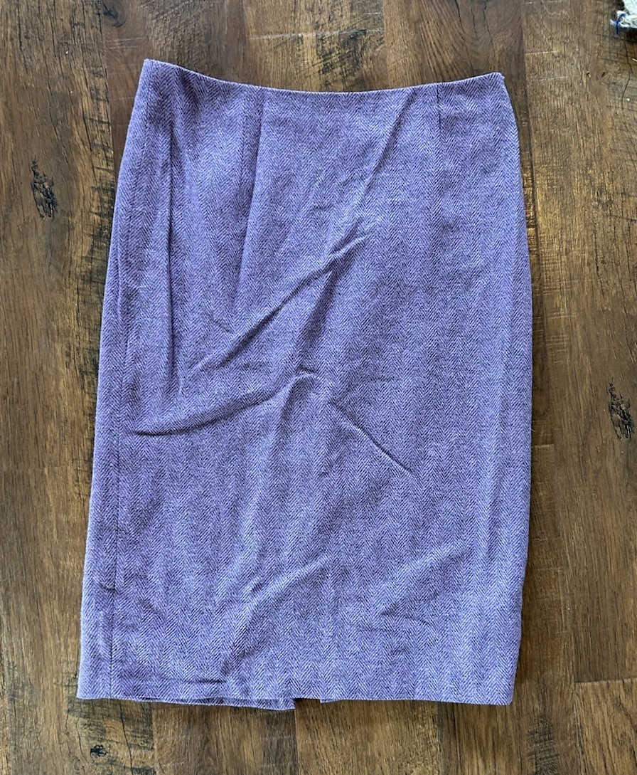 Vintage Y2K Renato Nucci Wool Silk Purple Fairy Velvet Floral Skirt Set 40 NWT M